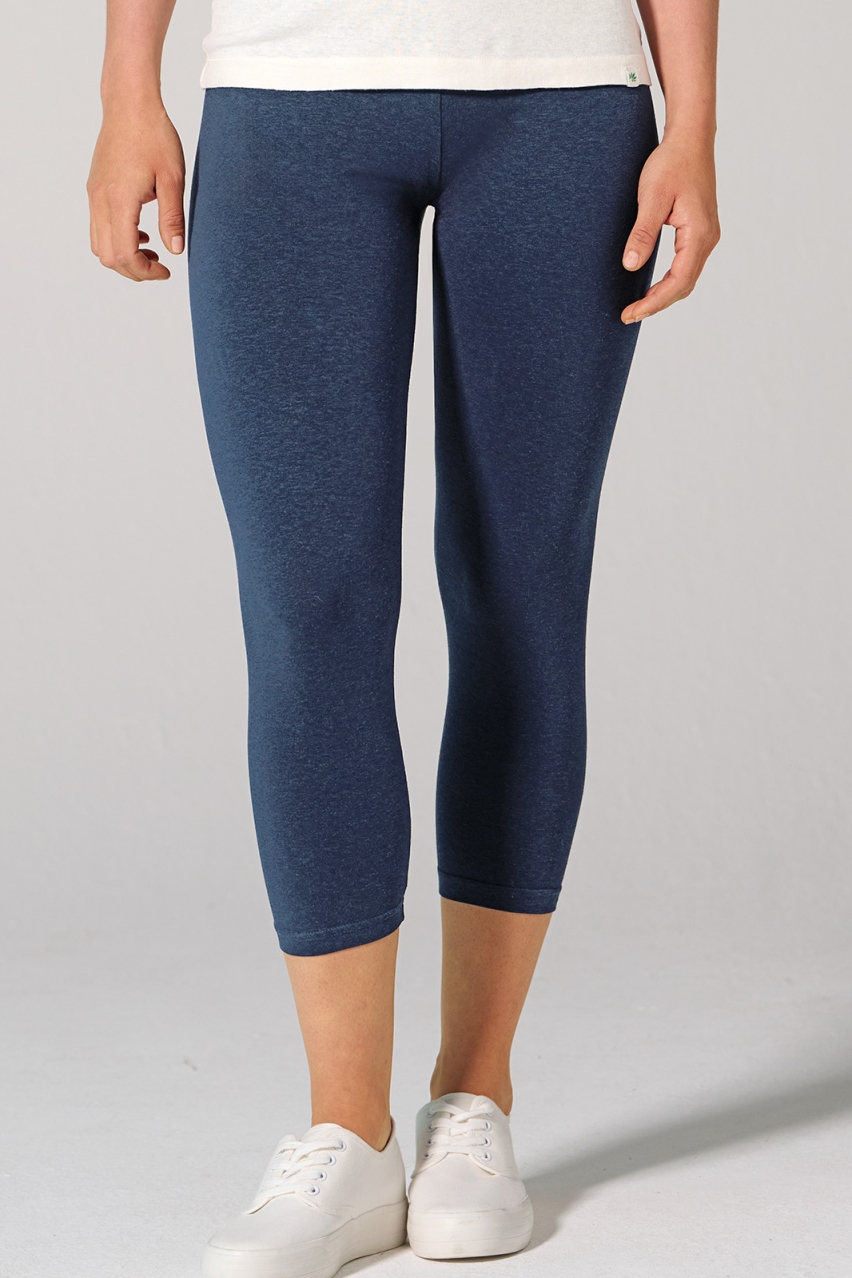 Hempage womens vegan Leggings 7/8 Length Navy