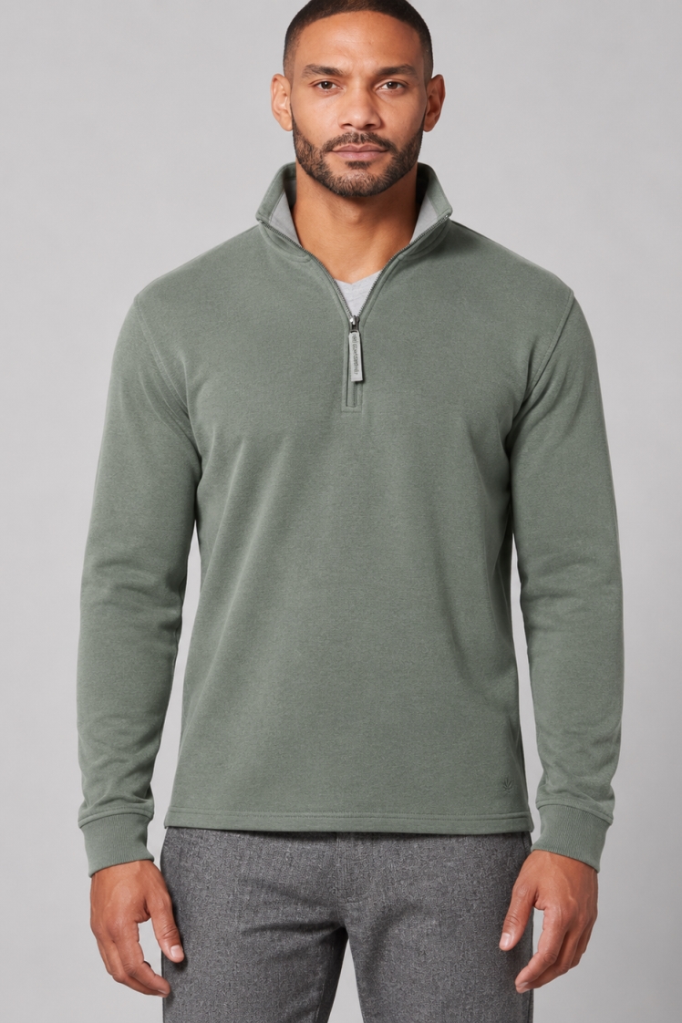Hempage men vegan Sweatshirt Thyme Green