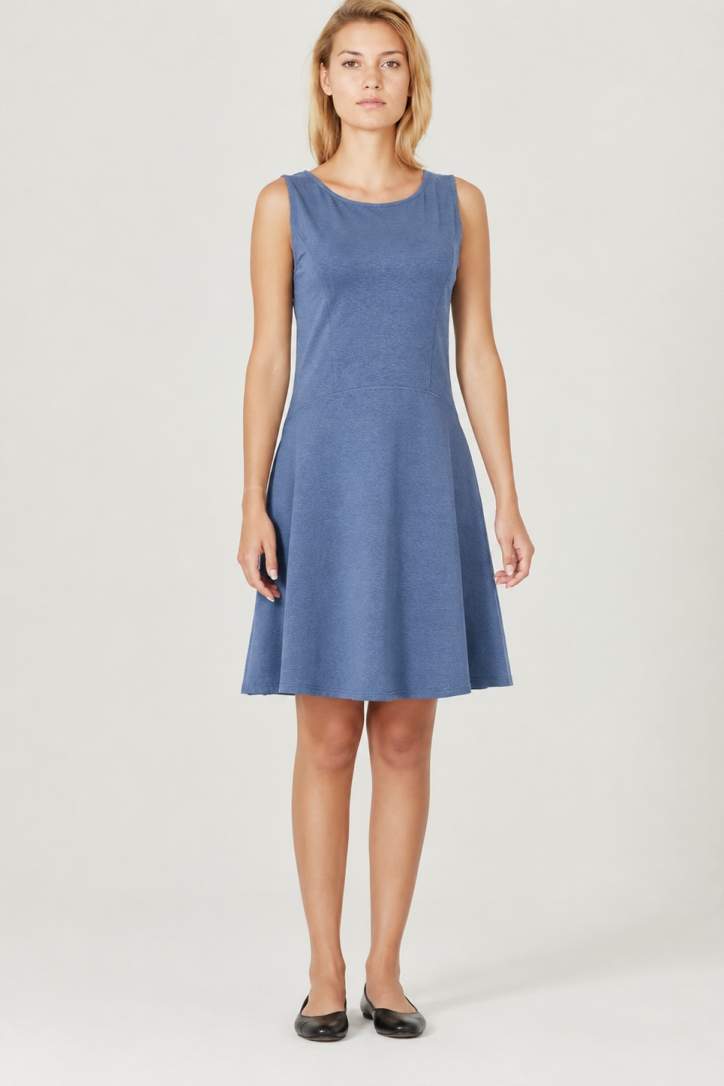 HempAge Damen vegan Jersey Kleid Summer Blueberry