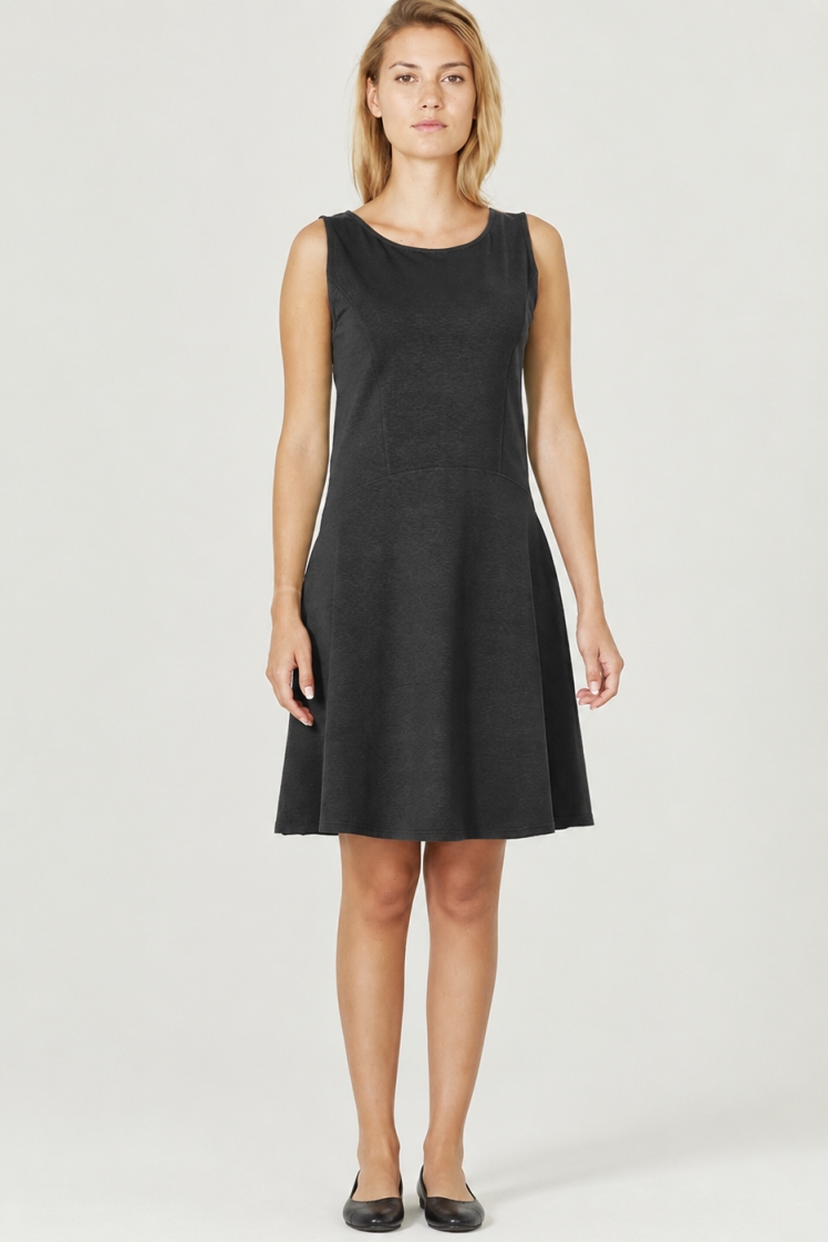 HempAge Damen vegan Sommerkleid Aus Jersey Schwarz