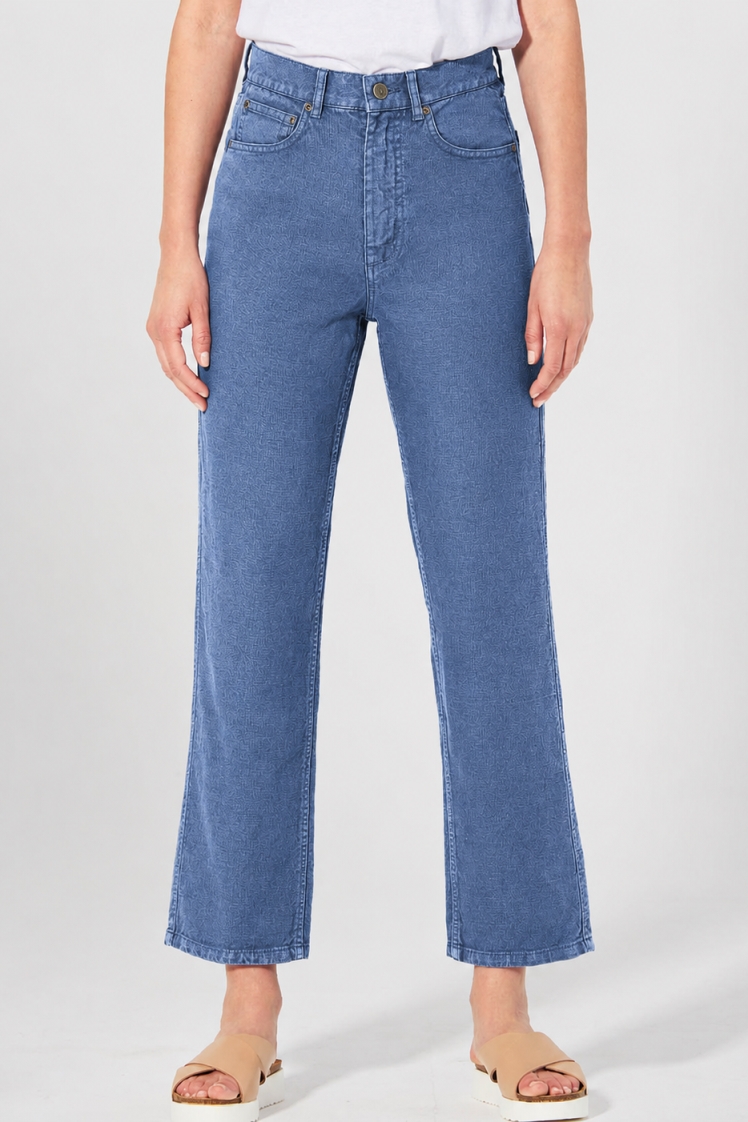 HempAge Damen vegan Jeans Mit Hoher Leibh&Atilde;&para;he Blueberry