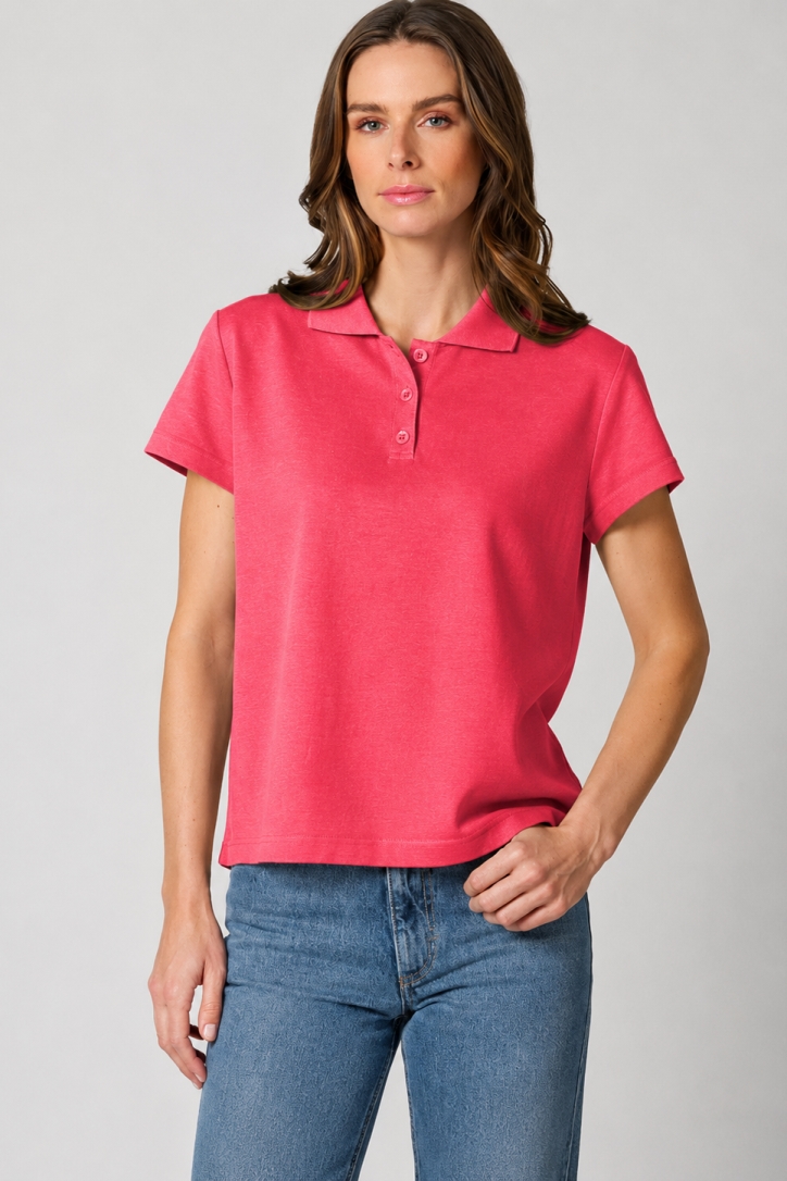HempAge Damen vegan Polohemd Magnolia