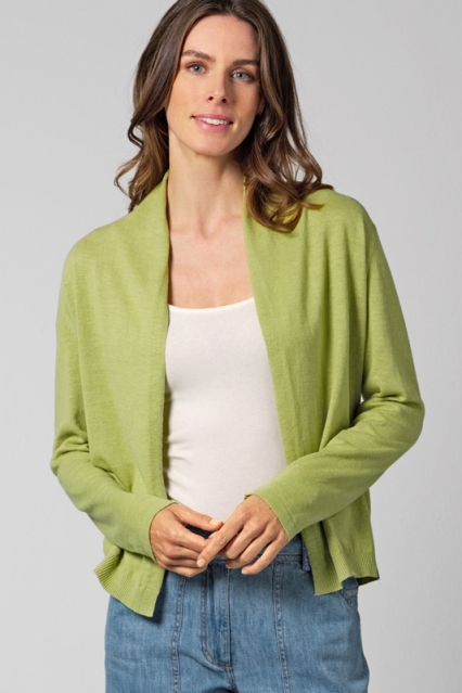 Hempage Damen vegan Strickjacke Mit Schalkragen BambusgrÃ¼n