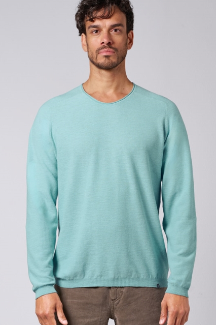 HempAge Herren vegan Strickpullover Mit V-Ausschnitt Seegr&Atilde;&frac14;n
