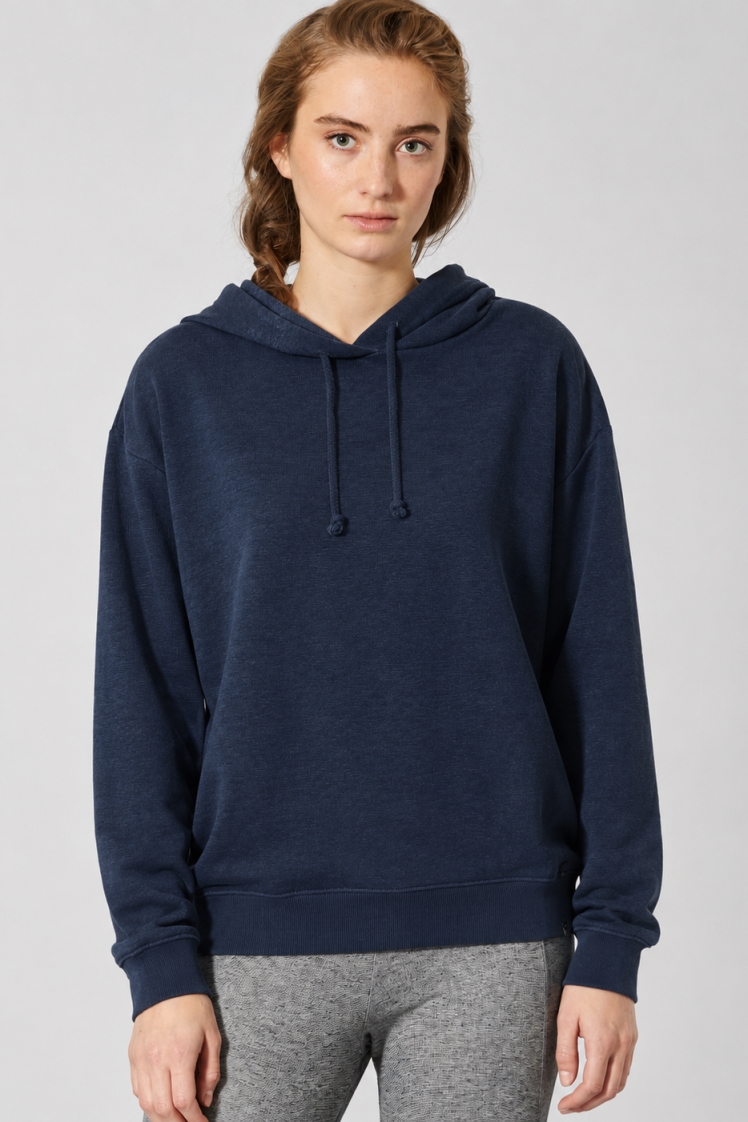 HempAge Damen vegan Bequemer Hoodie In Marineblau