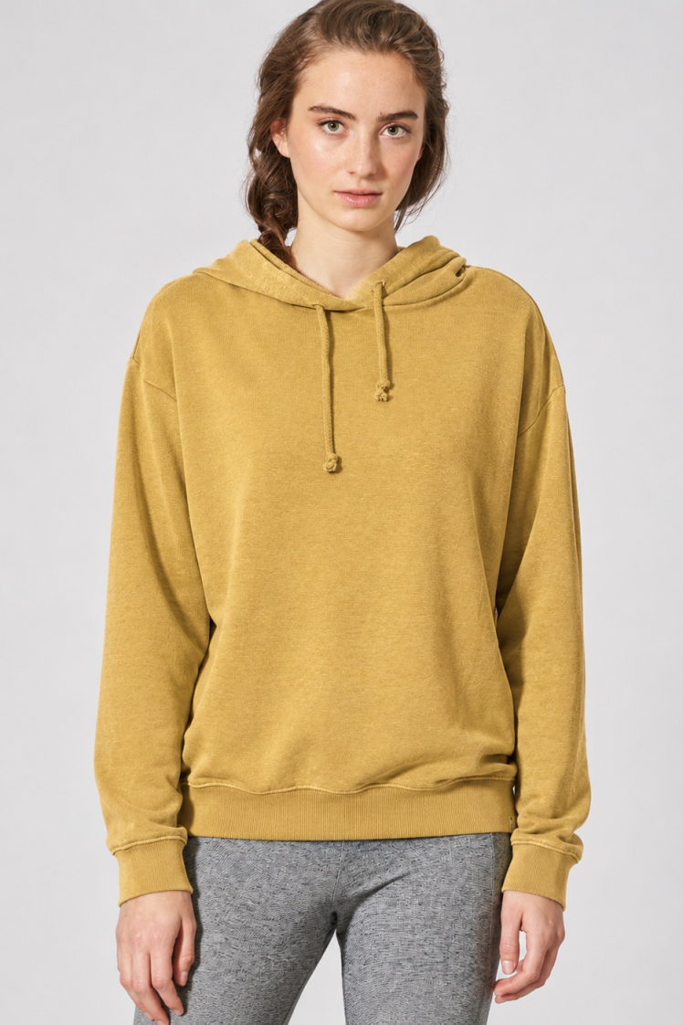 HempAge Damen vegan Bequemer Hoodie In Dijon Gelb