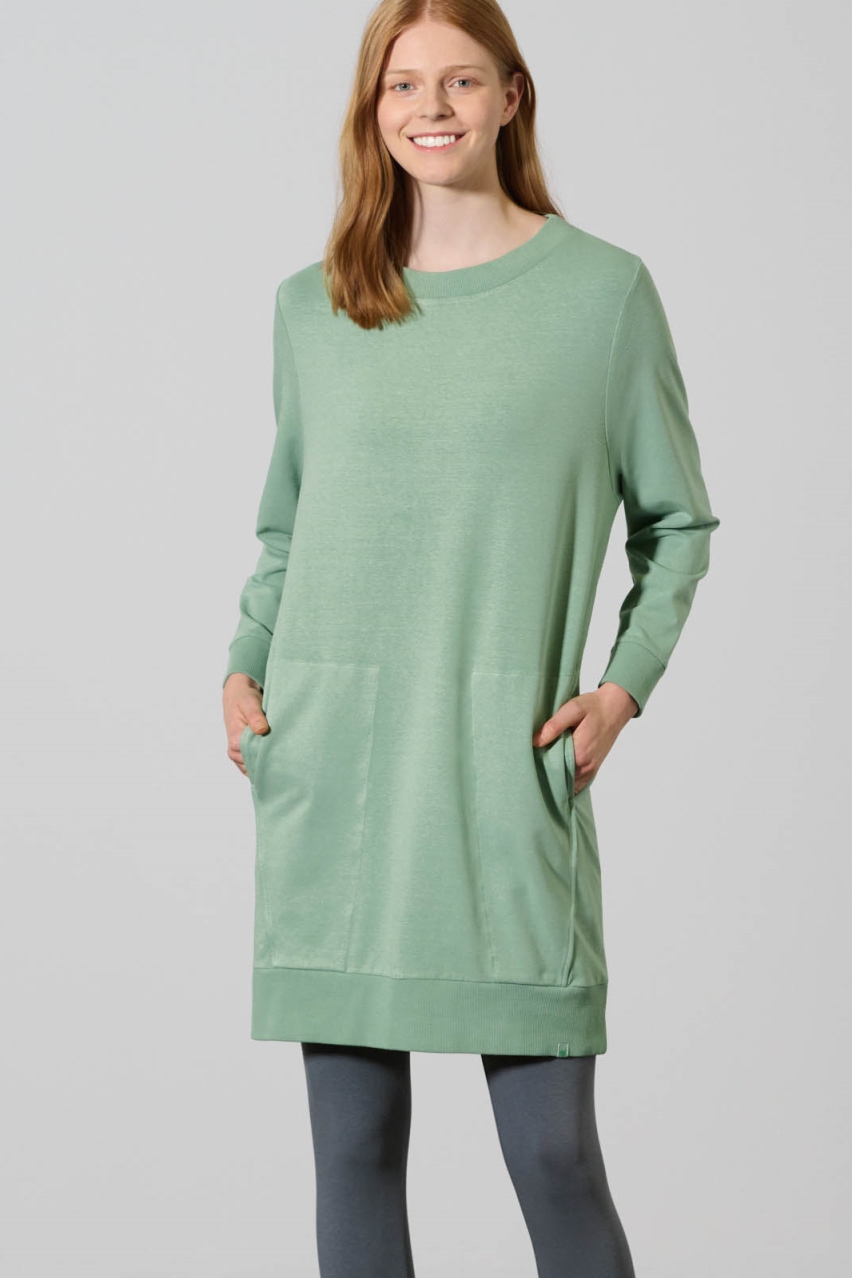 HempAge Damen vegan Sweatshirt Kleid Menta Gr&Atilde;&frac14;n