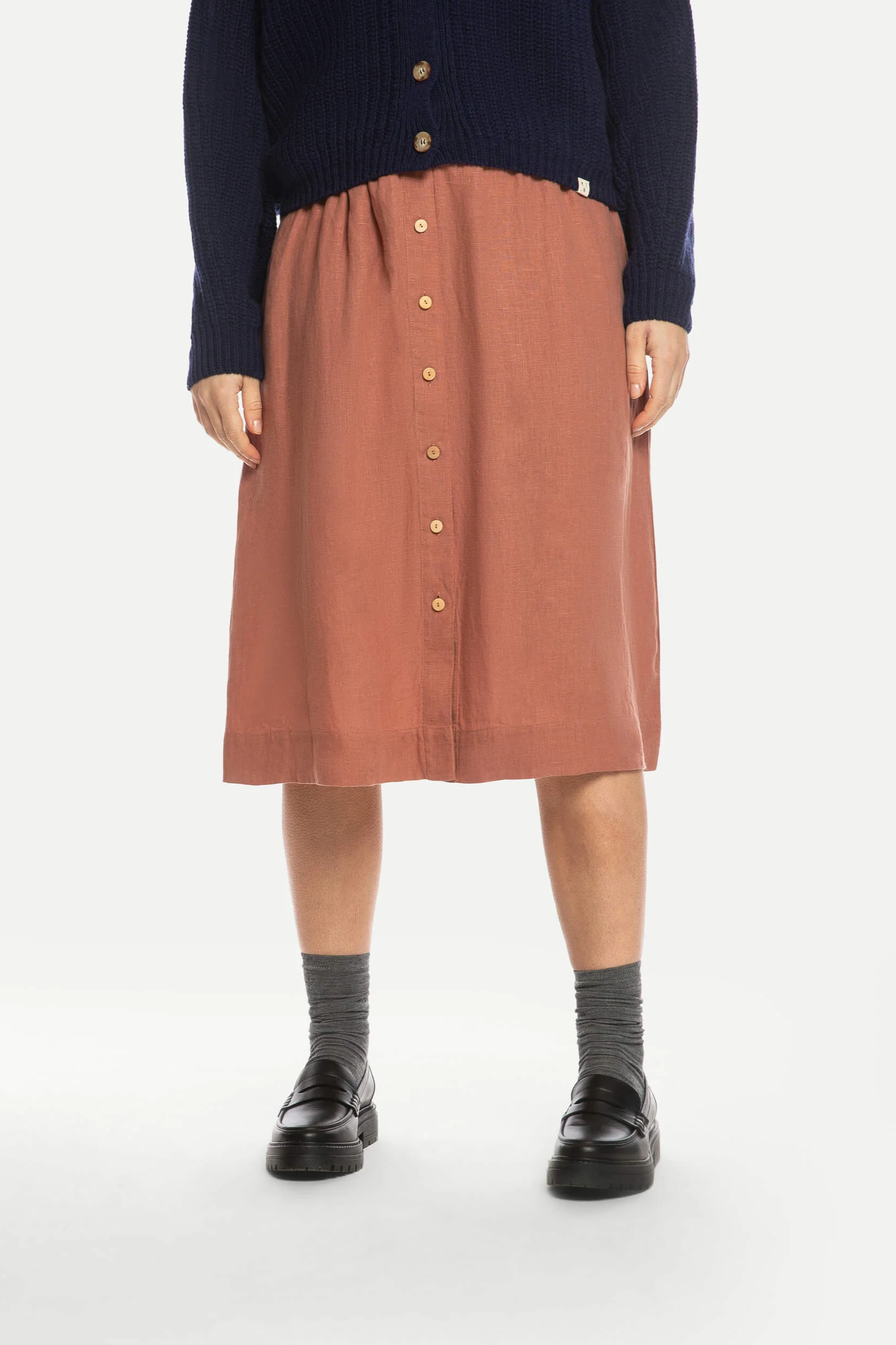 MATONA womens vegan Skirt Midi Rosy Brown