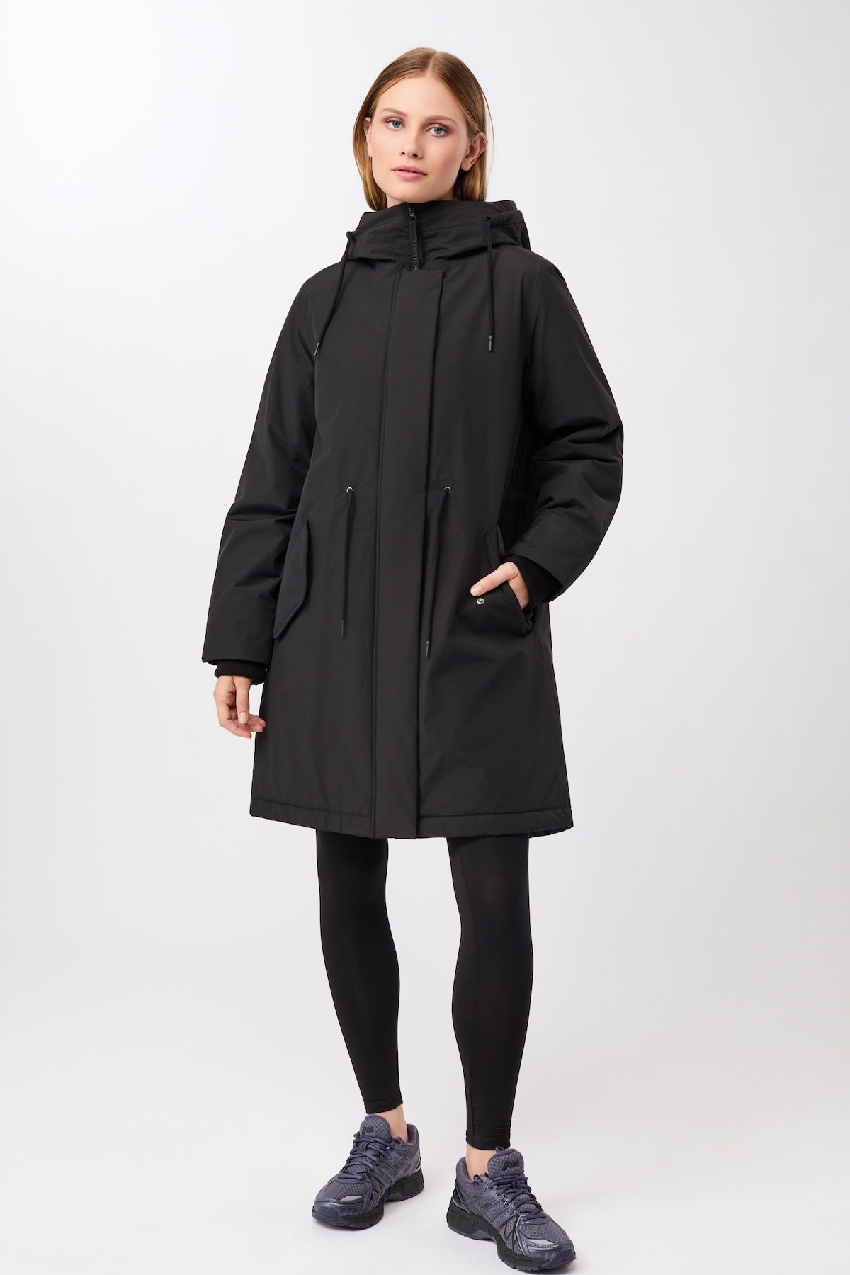 LangerChen womens vegan Parka Loose Fit Padded Black