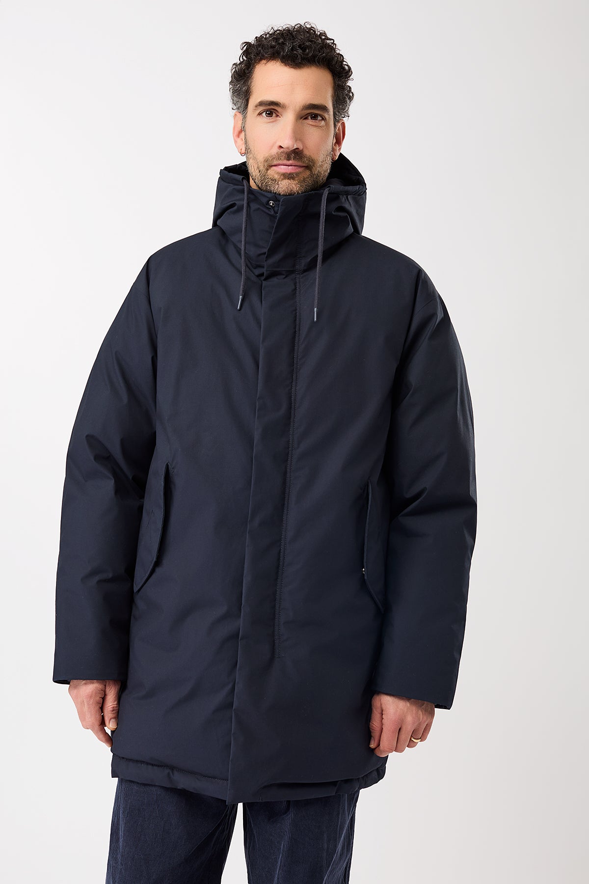 LangerChen men vegan Parka Hooded Navy