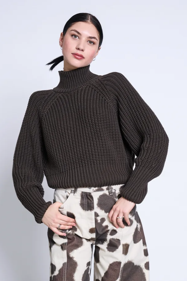 JAN N JUNE Damen vegan Pullover Ola Braun