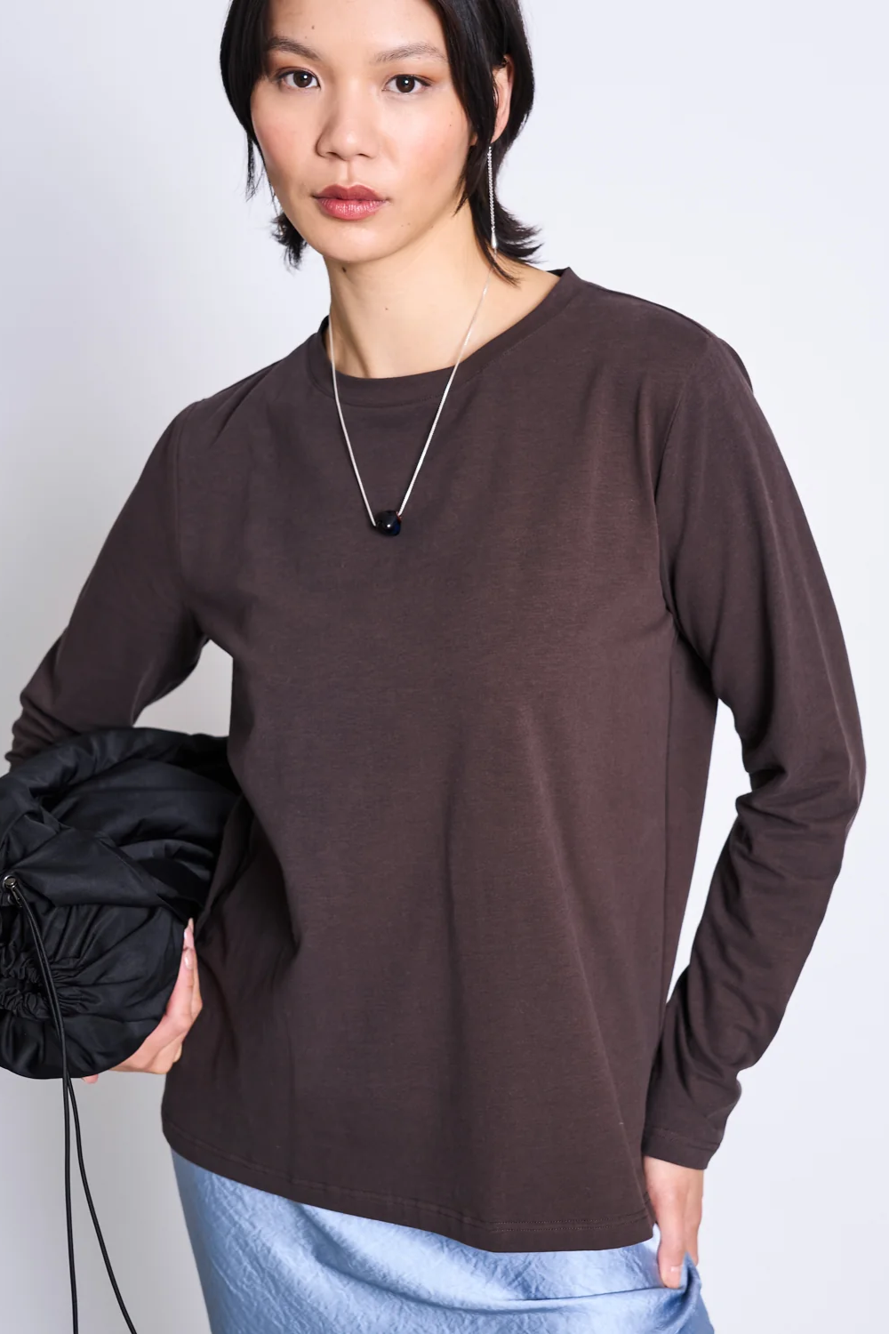 JAN N JUNE Damen vegan Langarm Shirt Aus Geb&Atilde;&frac14;rstetem Stoff Boy Mud