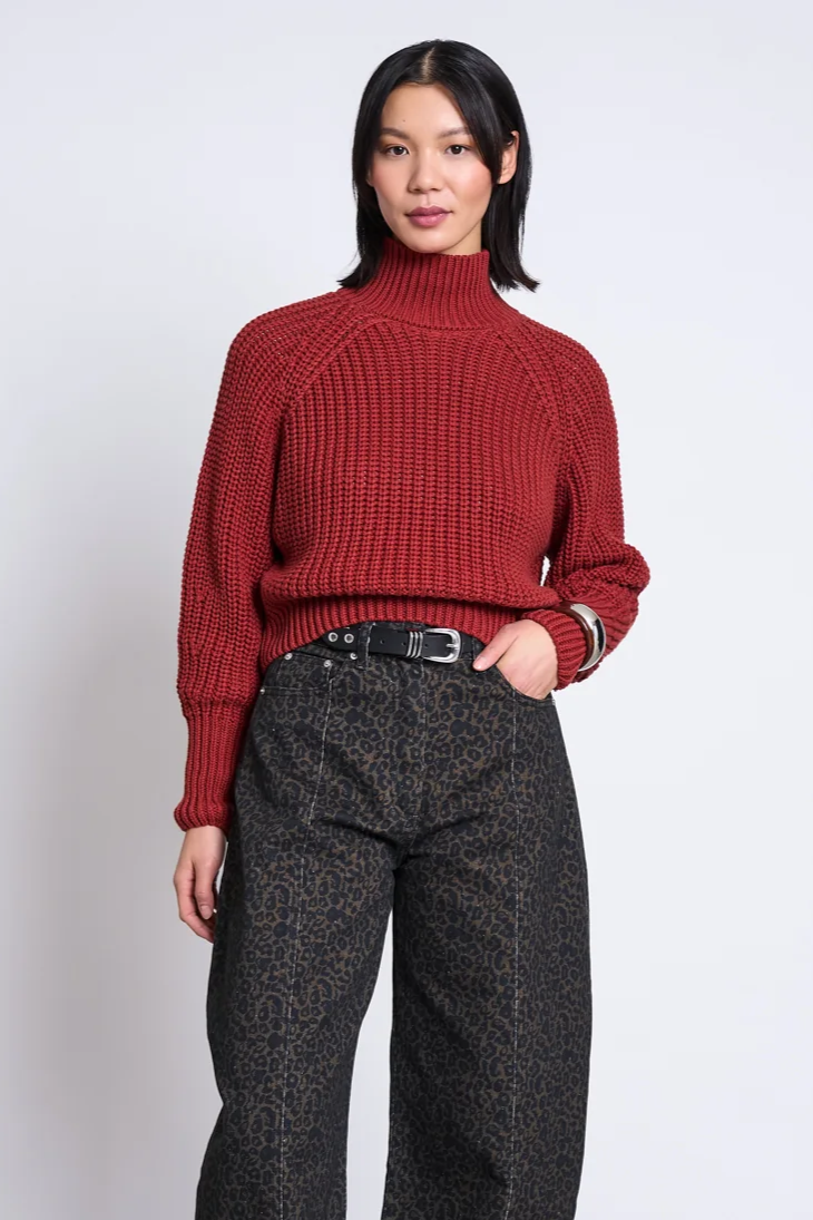 JAN N JUNE Damen vegan Pullover Ola Mid Red