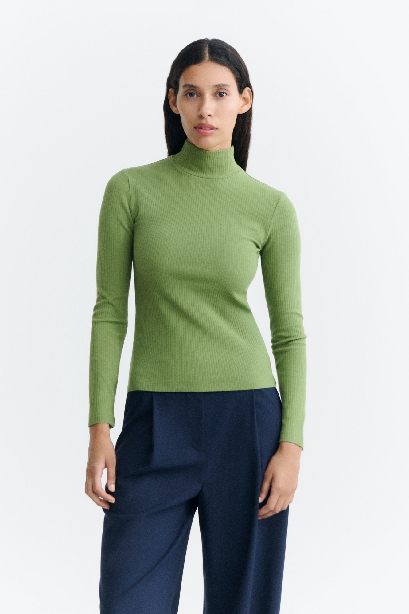 Thinking mu Damen vegan Top Von Aine Gerippter Rollkragenpullover, Gr&Atilde;&frac14;n