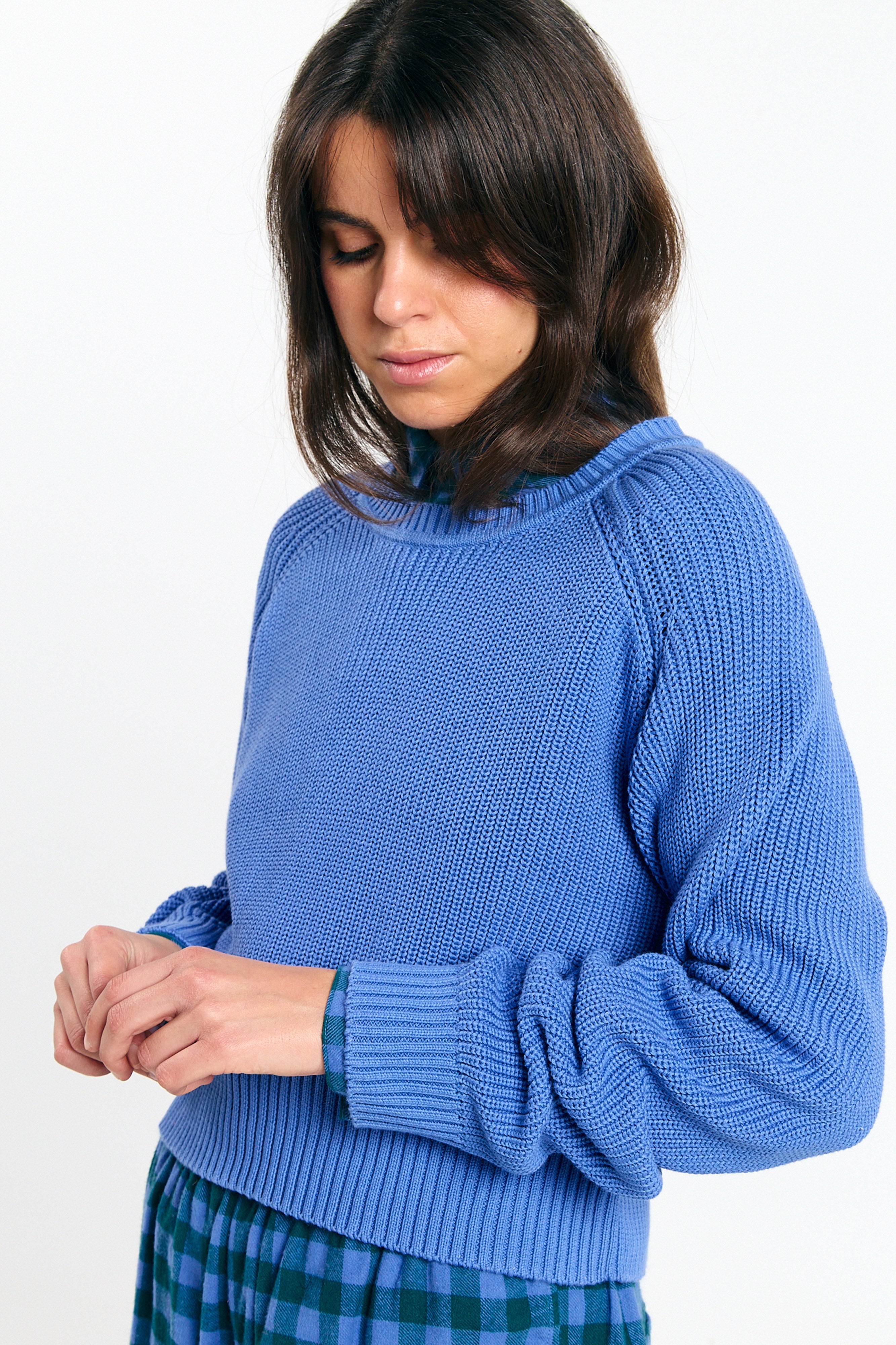 SUITE13LAB Damen vegan Pullover Nelas Mittelblau