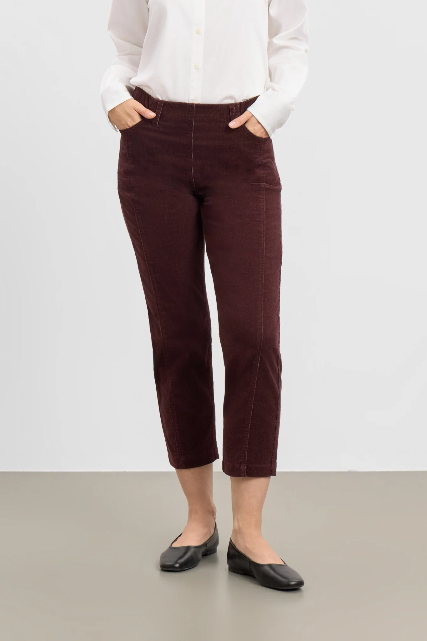 LAURIE Damen vegan Hose Piper Pure Regular Cord Verk&Atilde;&frac14;rzt Dunkelpflaumenfarben