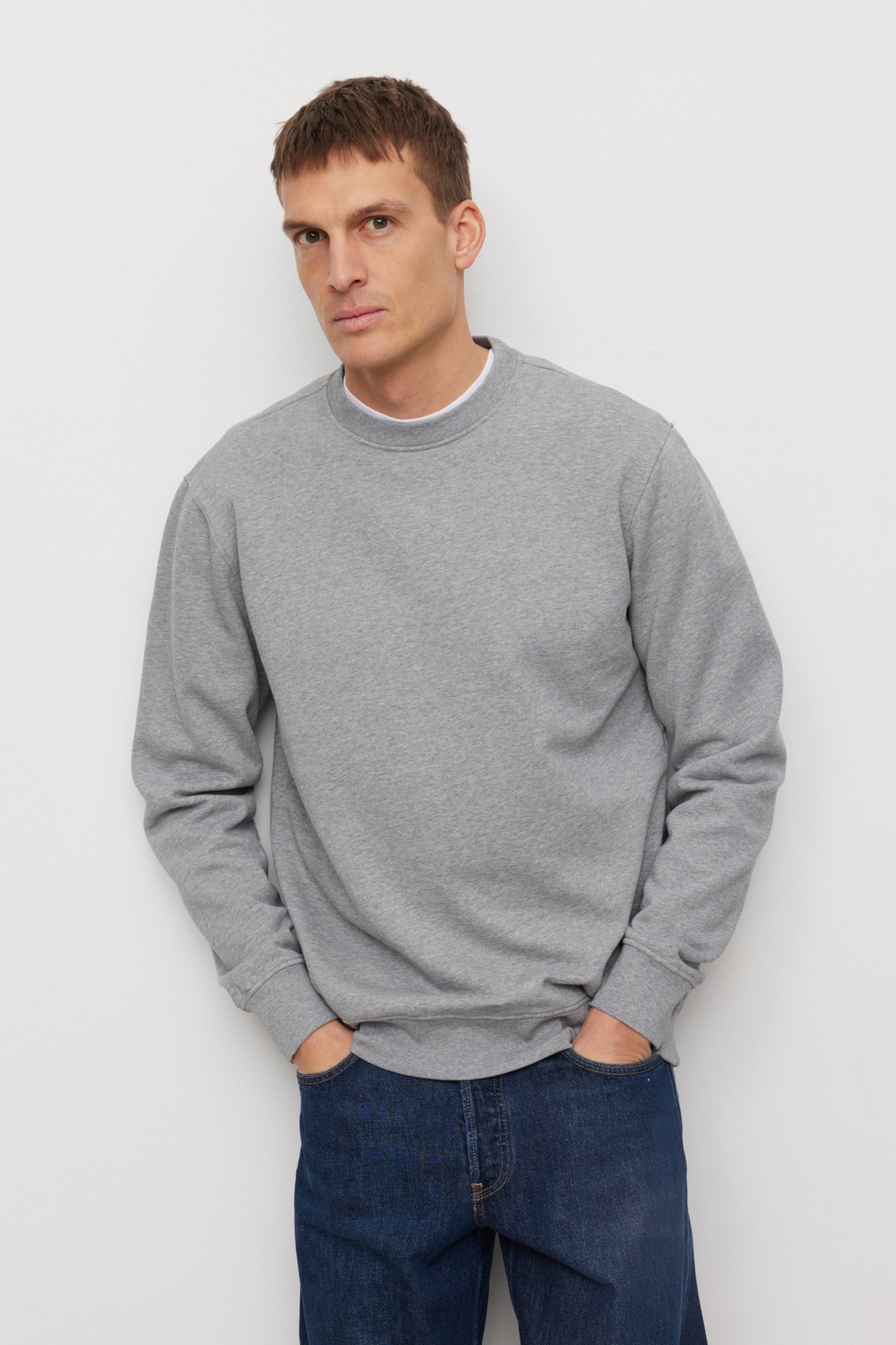 Recolution Herren vegan Sweatshirt Tamarillo Grau Meliert
