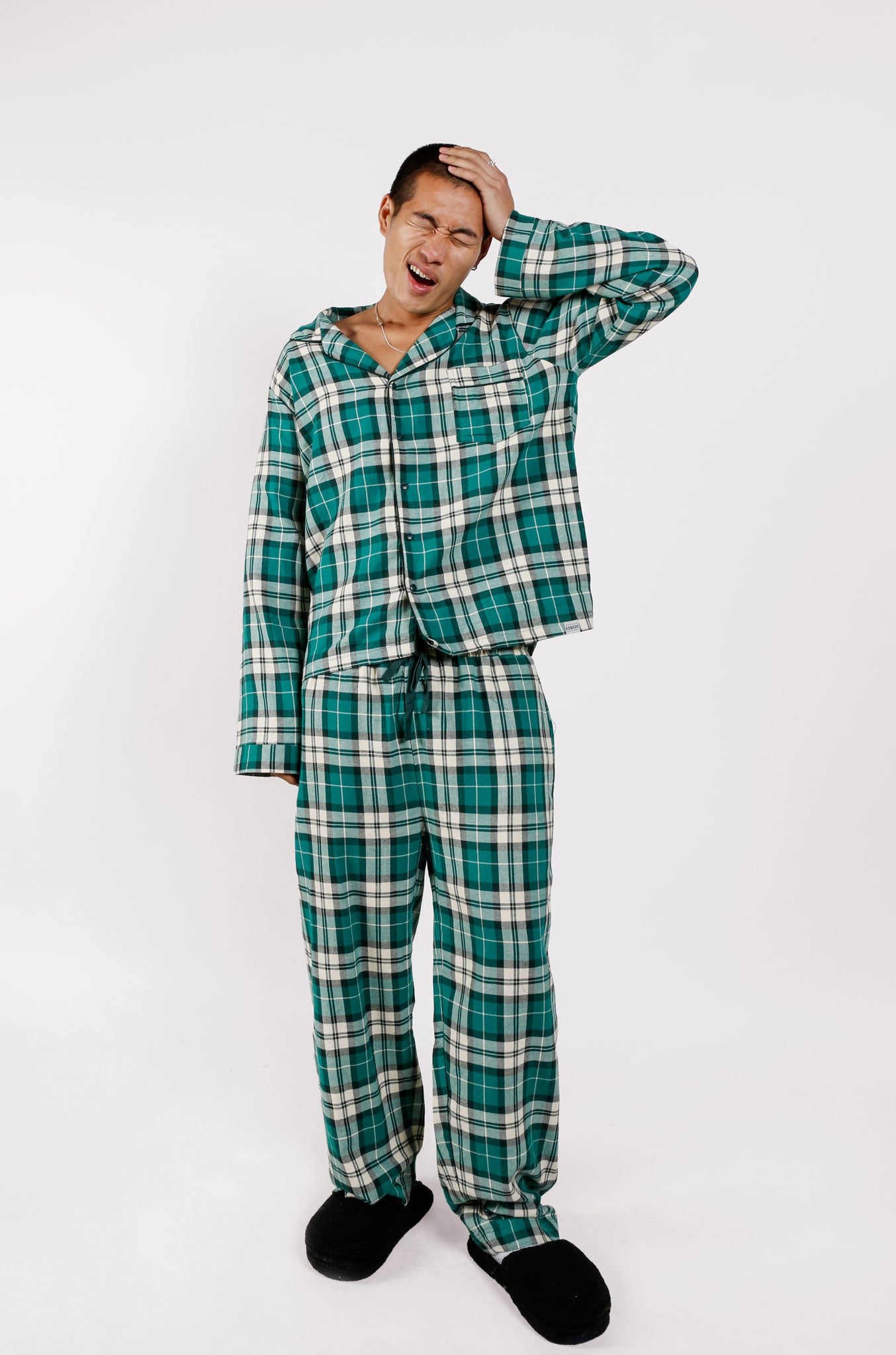 KOMODO men vegan Pyjama Set Jim Jam Green