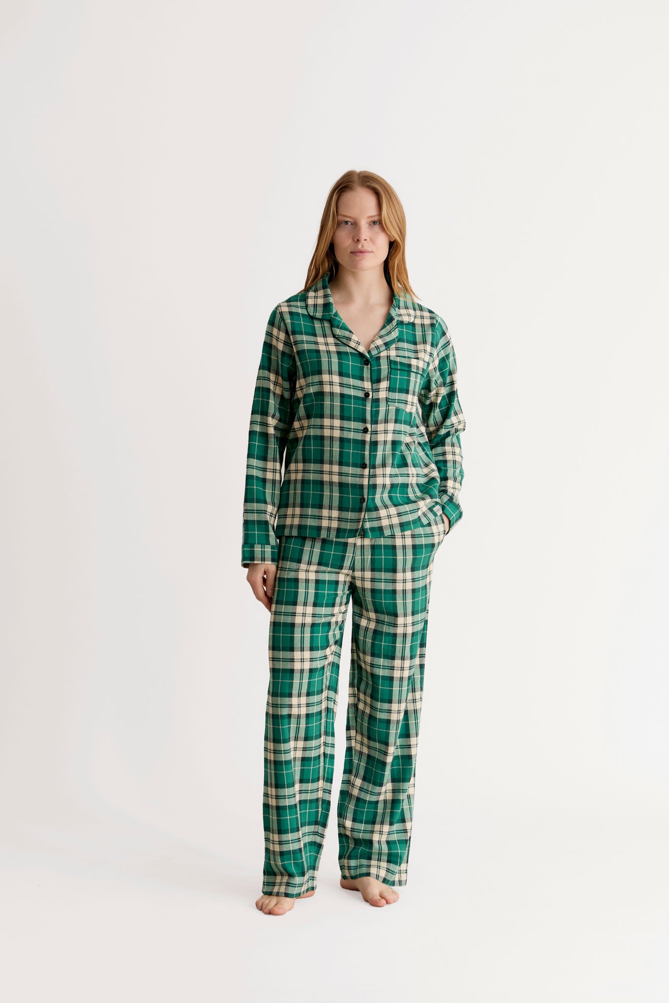 KOMODO womens vegan Pyjama Set Jim Jam Green