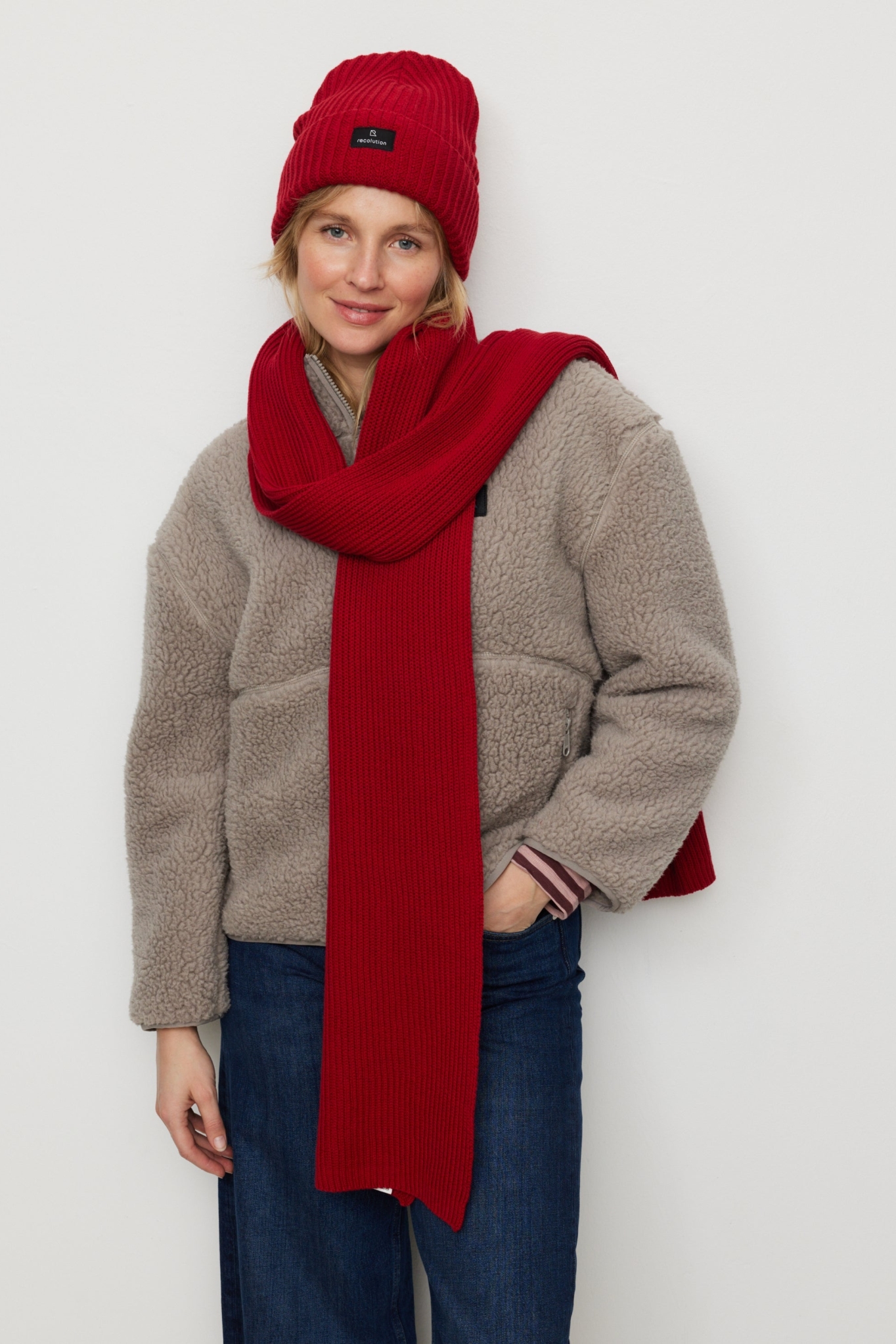 Recolution Damen vegan Schal Heloconia Signalrot