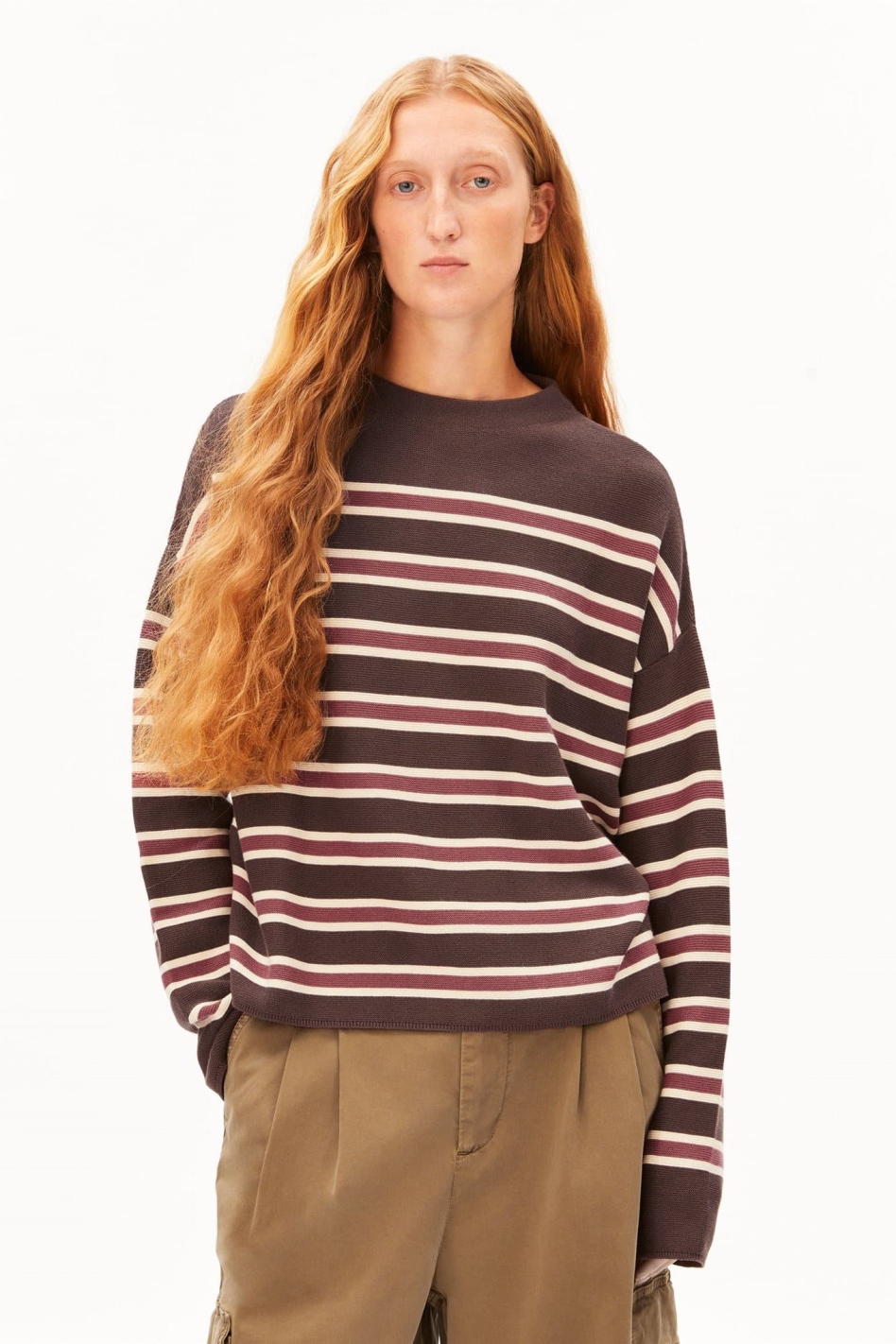 ARMEDANGELS Damen vegan Pullover Merinaa Links Braun