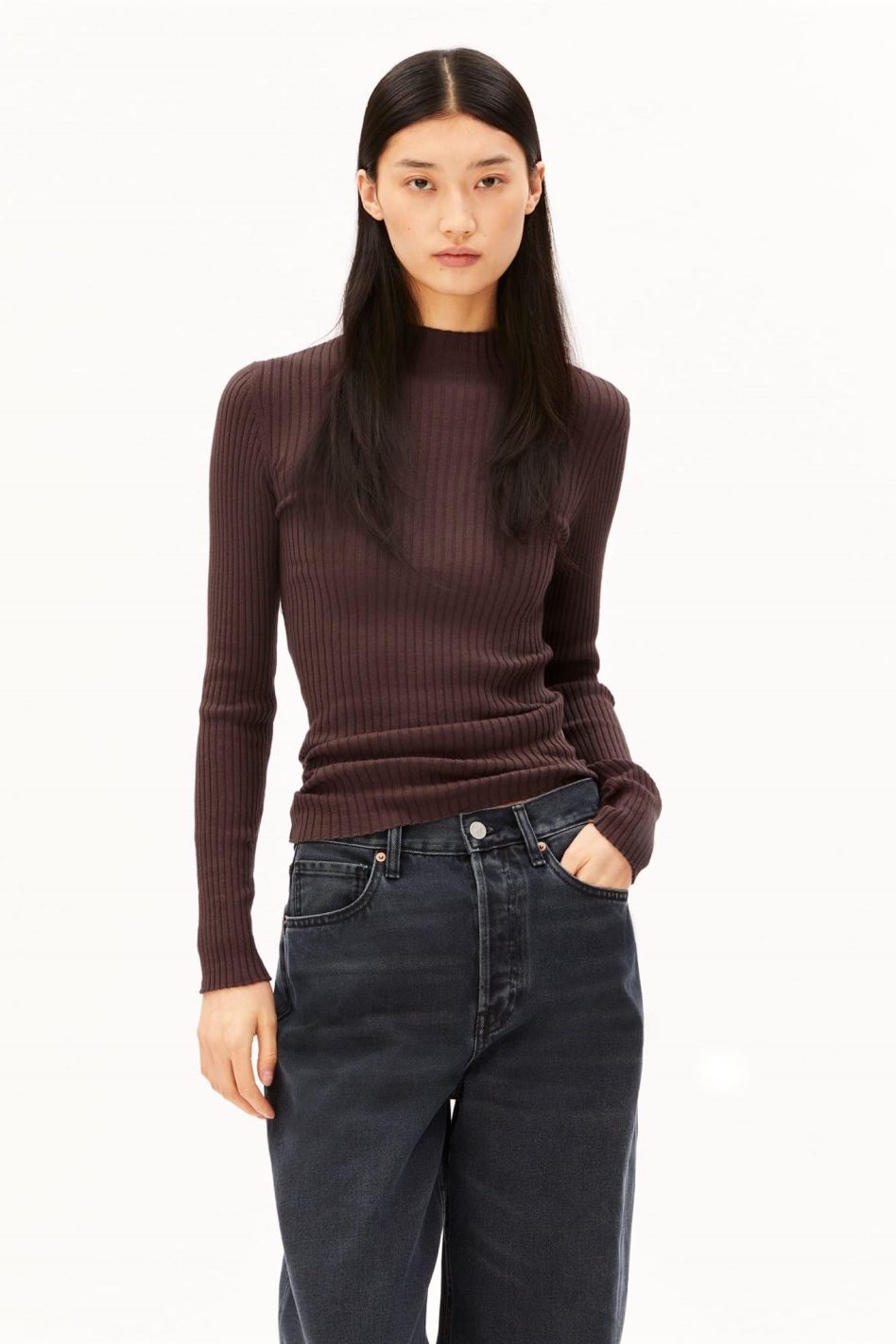 ARMEDANGELS Damen vegan Oben Alaania Brown