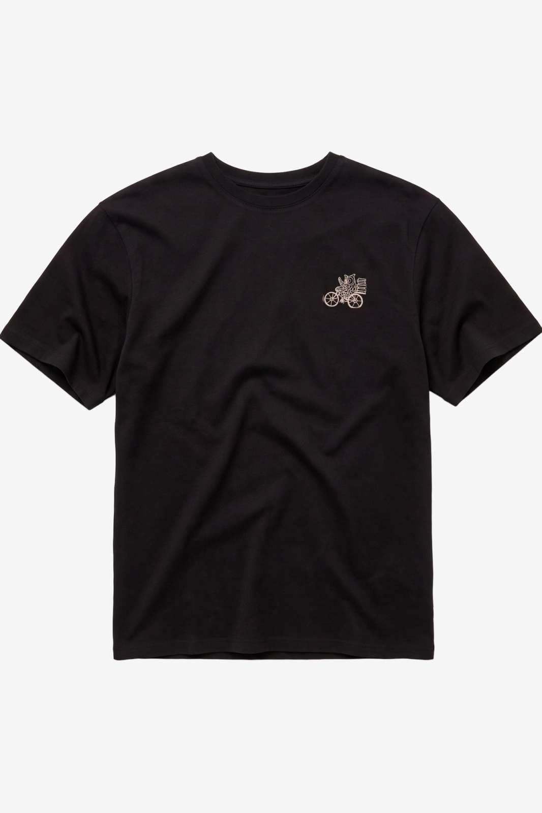 KnowledgeCotton Apparel Herren vegan T-Shirt Brustlogo Stickerei Black Jet
