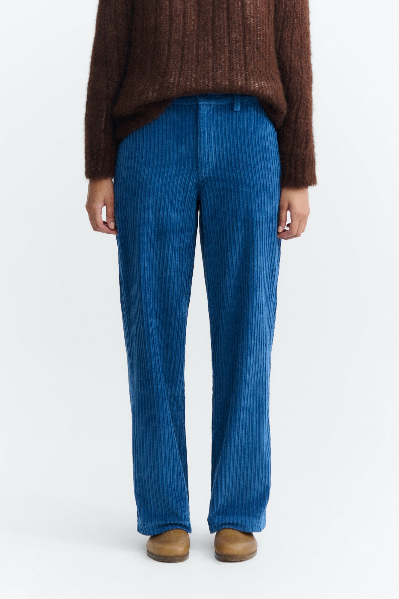Thinking mu Damen vegan Hose Gerade Geschnitten Cord Serena Blue