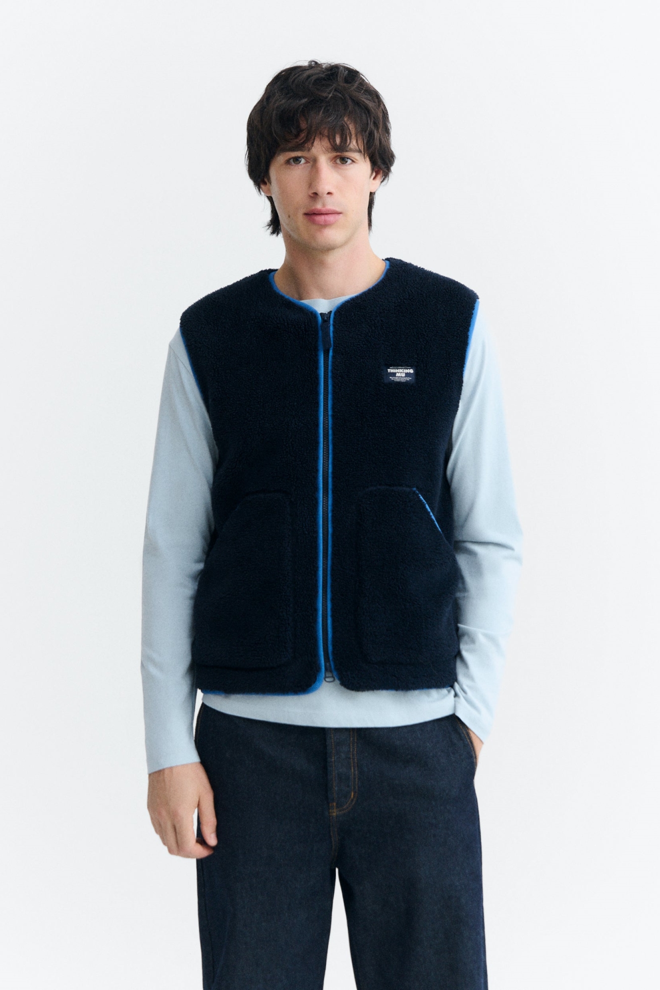 Thinking MU men vegan Vest Troy Blue