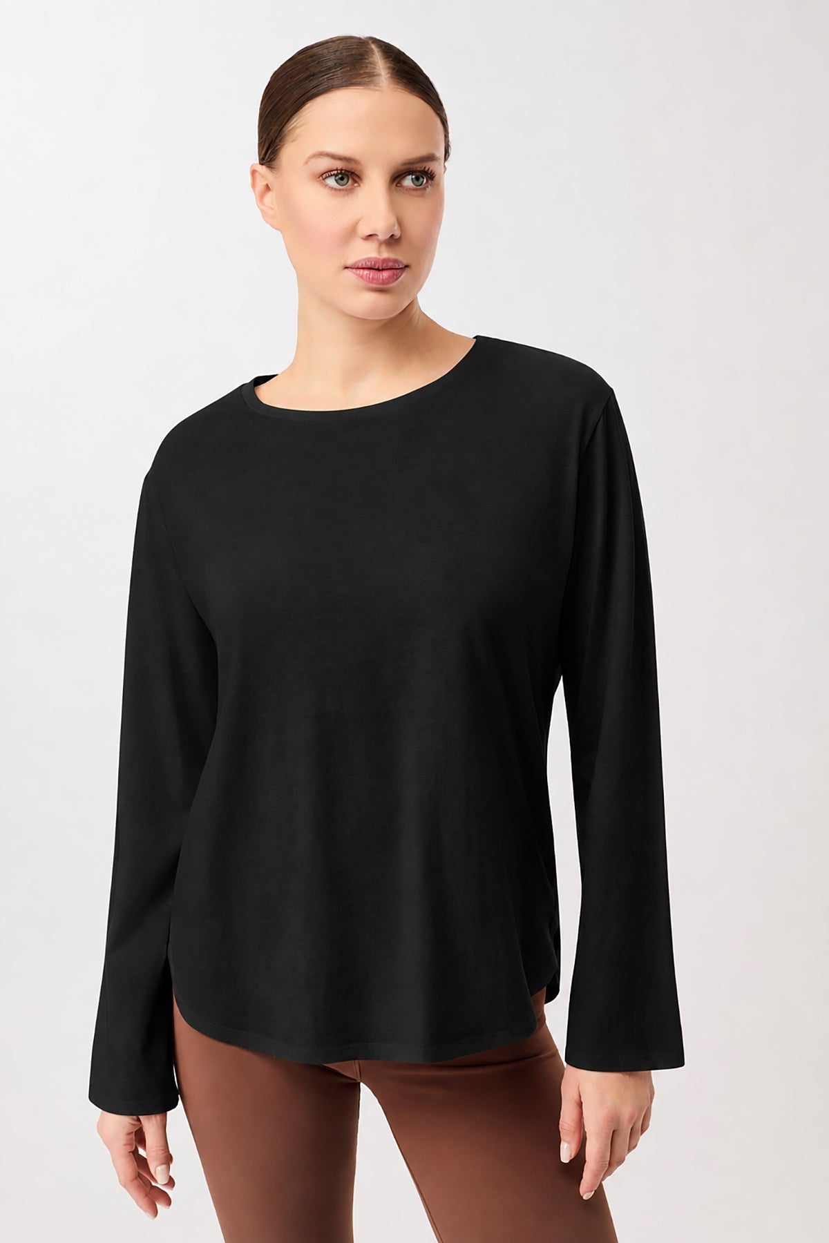 Mandala Damen vegan Langarmshirt Halfmoon Schwarz