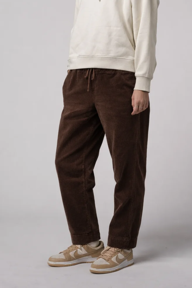 Côtelé womens vegan Pants Lazy Chocolate Brown