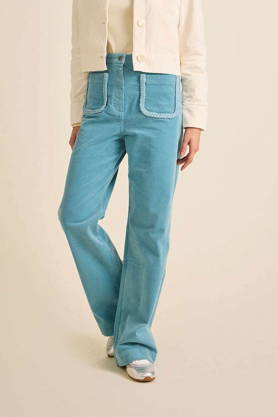 Côtelé womens vegan Pants Jane Sky Blue