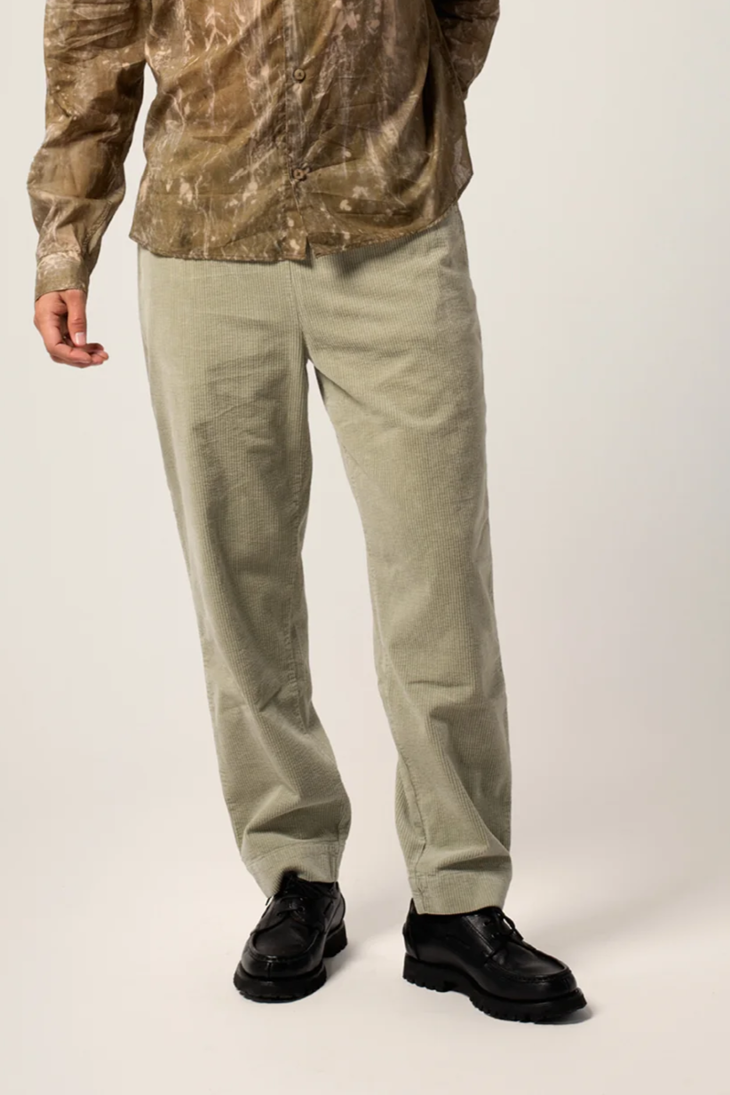 Côtelé men vegan Pants Lazy Sage Green