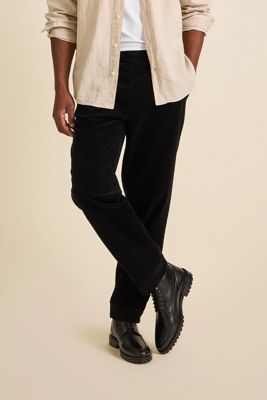 Côtelé men vegan Pants Lazy Black