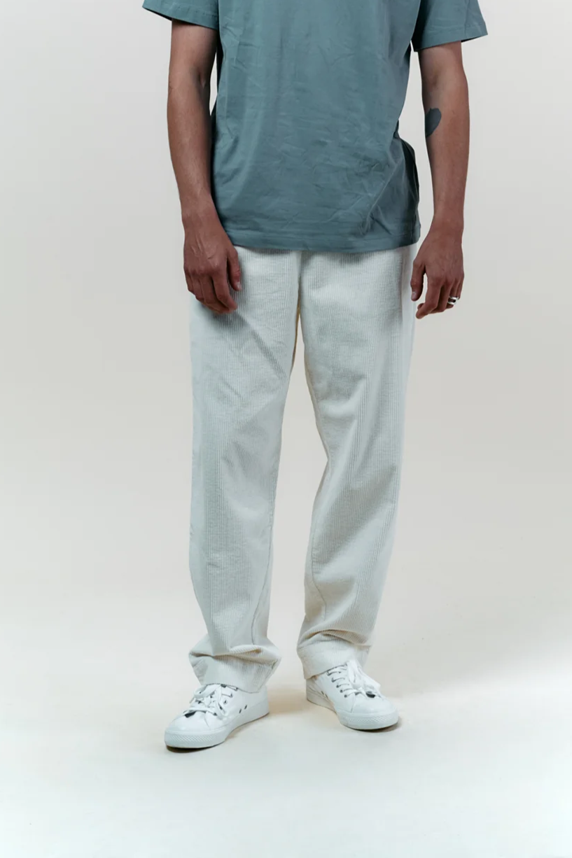 Côtelé men vegan Pants Lazy Ecru