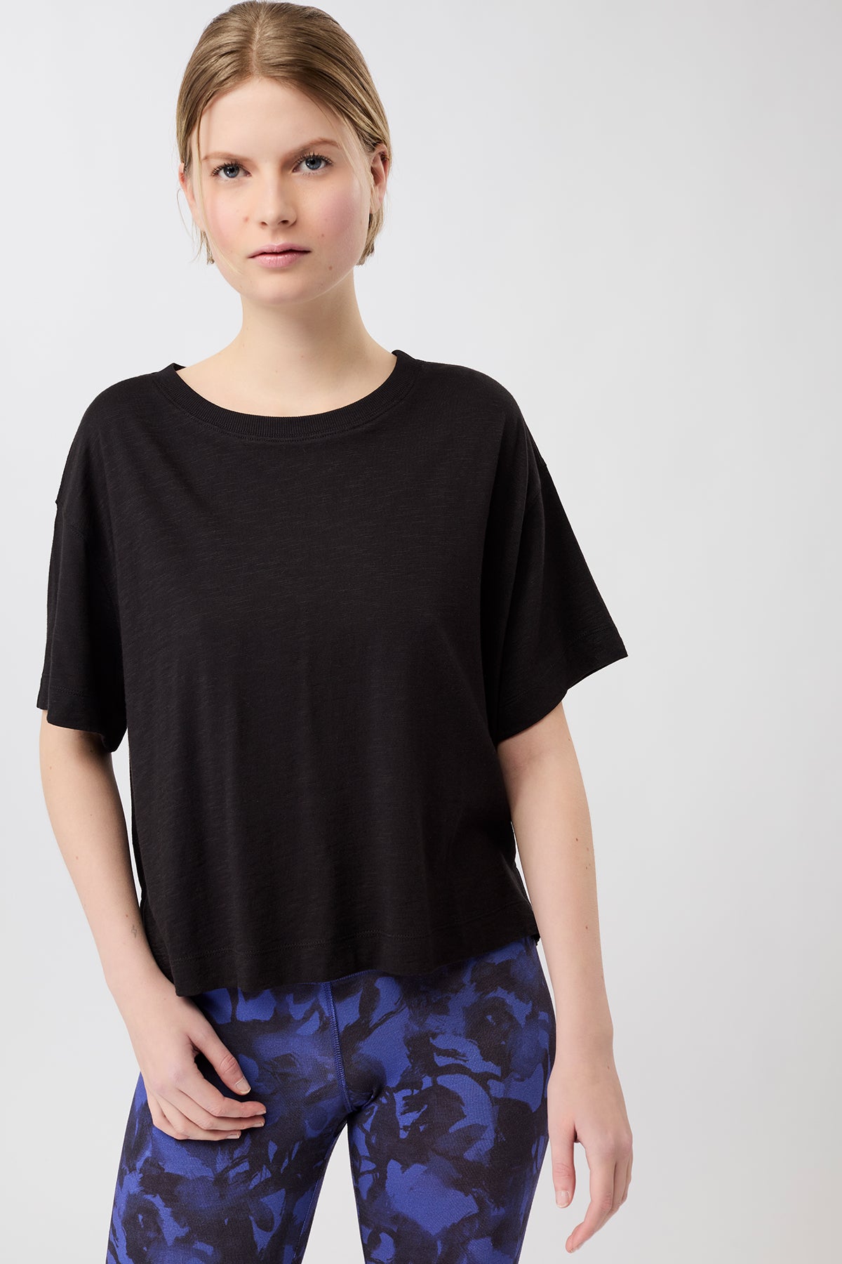 Mandala Damen vegan T-Shirt Boxy Tee Schwarz