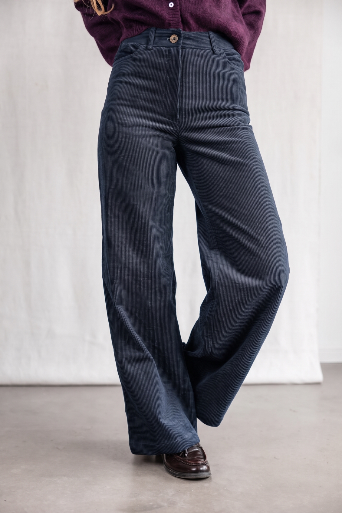 Jyoti - Fair Works womens vegan Pants Tushar Midnight Blue