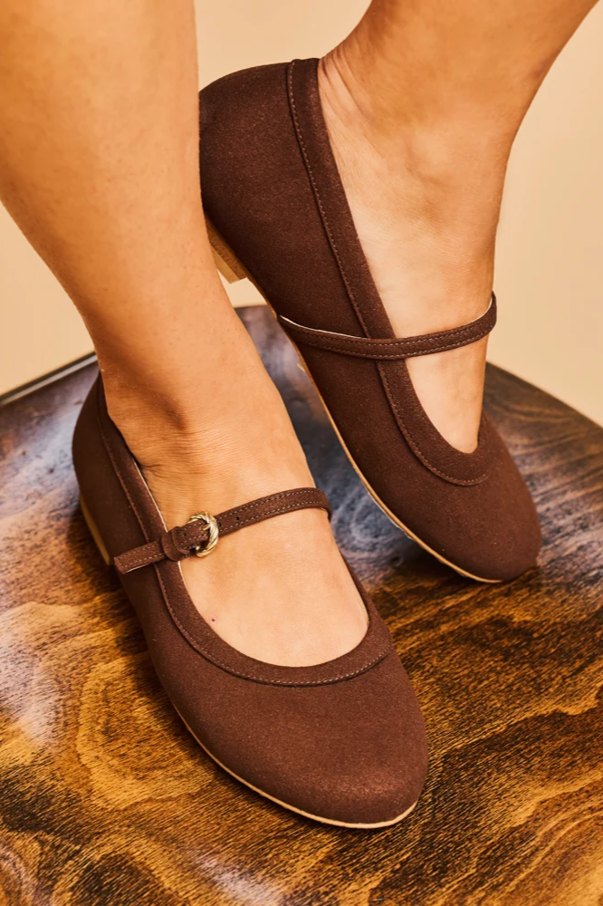 Minuit Sur Terre womens vegan Ballet Flats Chamechaude Chocolate
