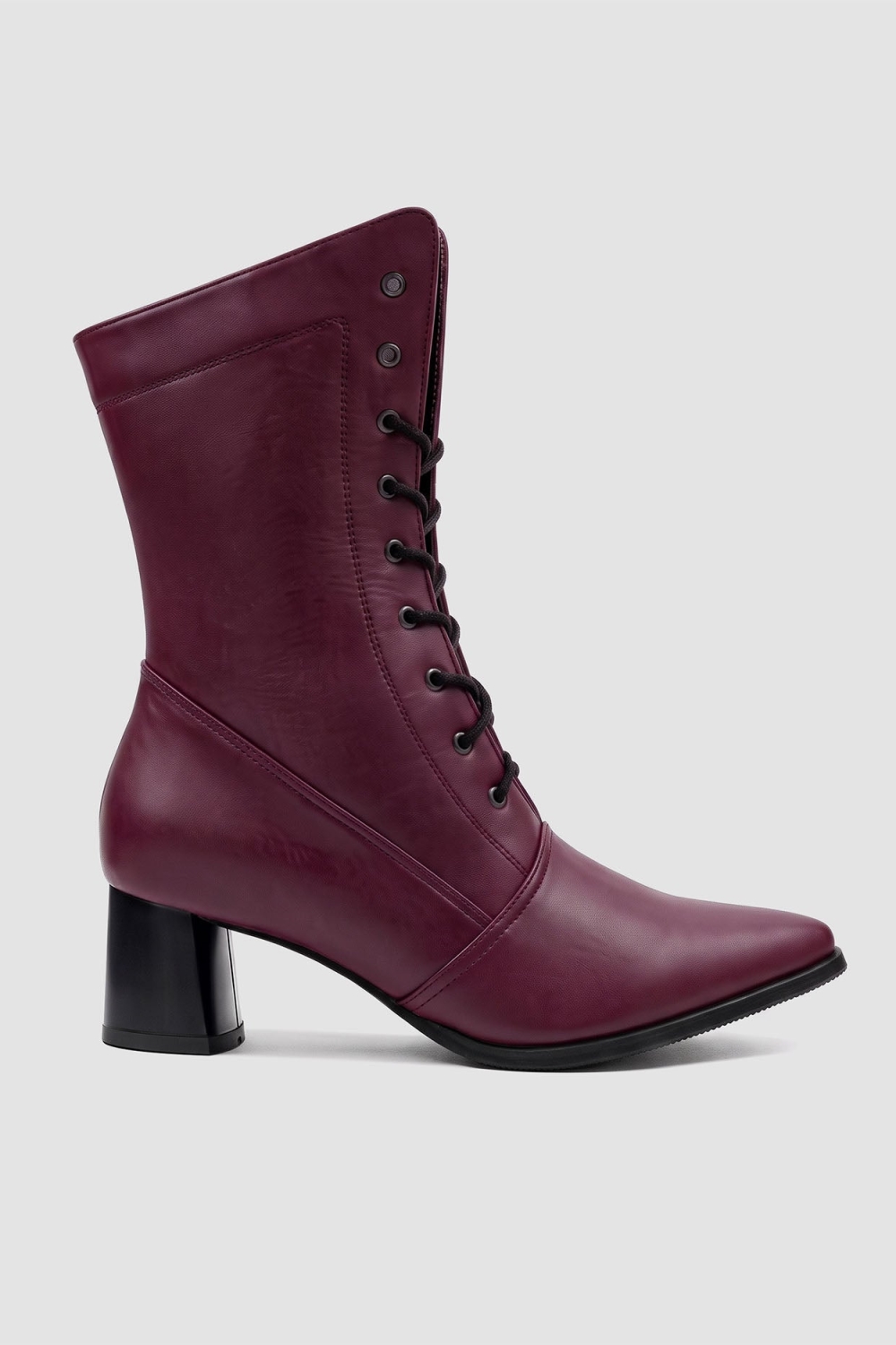 BOHEMA Damen vegan Hohe Stiefel In Burgunderrot