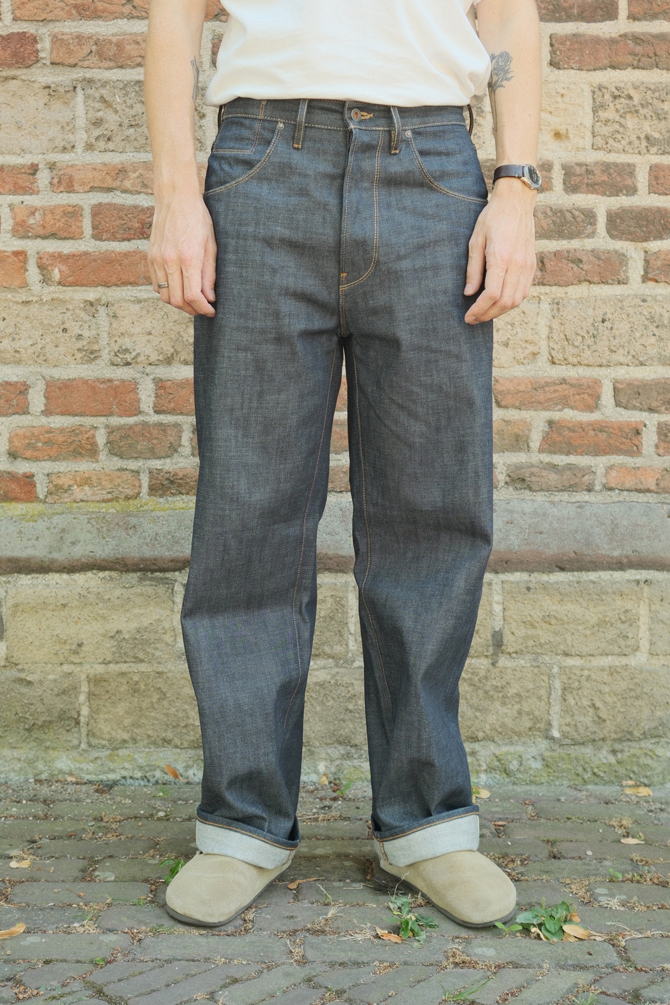 Kuyichi Herren vegan Jeans K25 Relaxed Straight Dry Selvedge Silver Edition