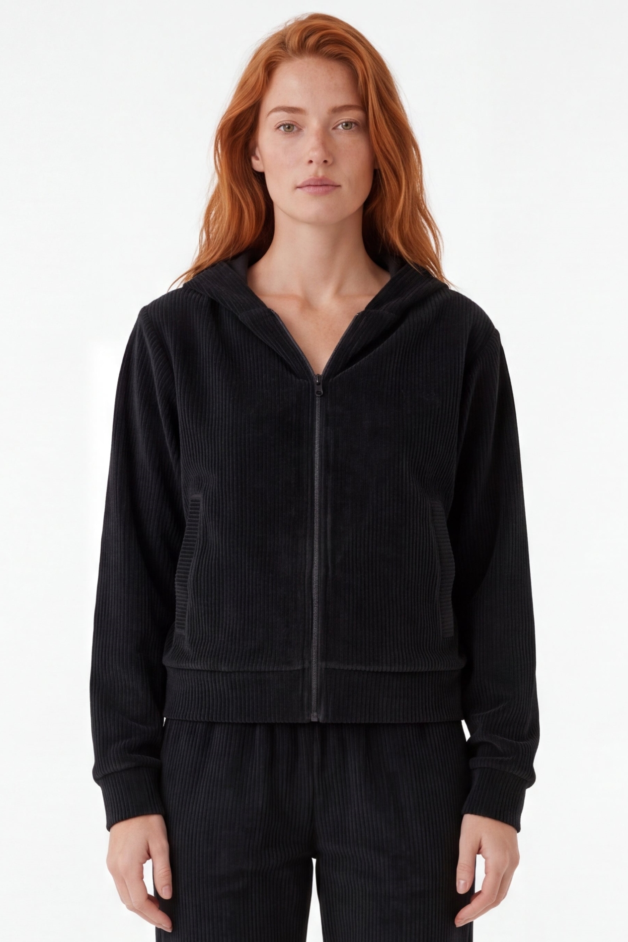 ORGANICATION Damen vegan Sweatjacke Aus Cord Von Jayya Schwarz