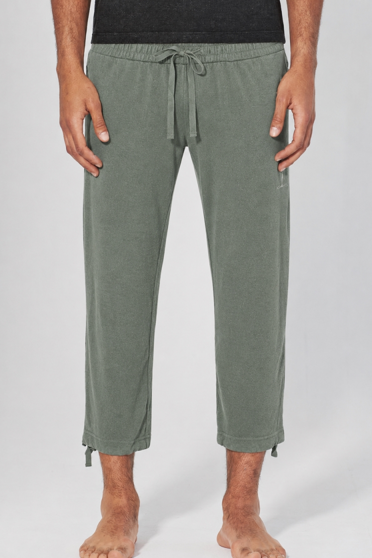 HempAge Herren vegan Yoga Hose 7/8 Thymiangr&Atilde;&frac14;n