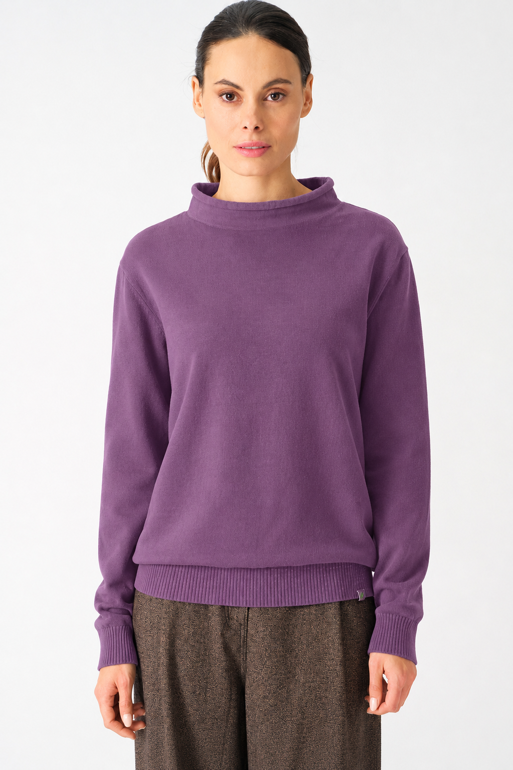 HempAge Damen vegan Rollkragenpullover Amethyst
