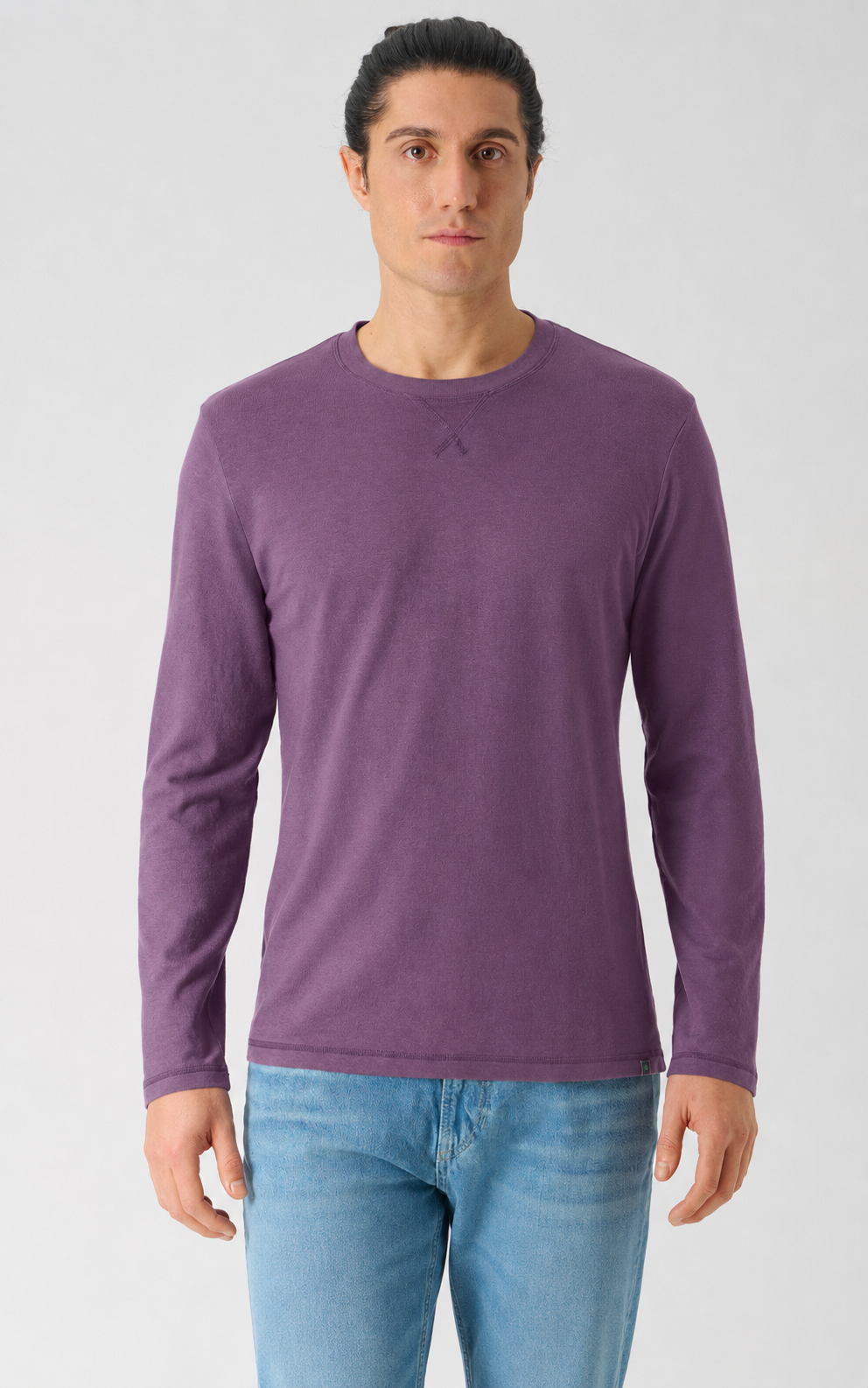 HempAge Herren vegan Langarmshirt In Amethyst Lila