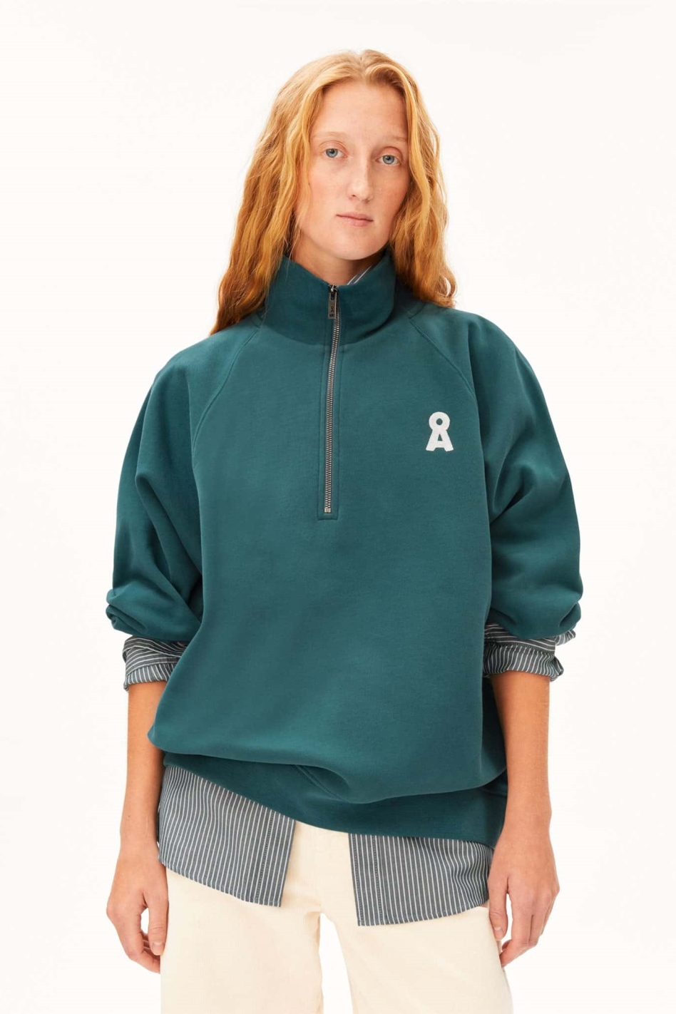 ARMEDANGELS Damen vegan Sweatshirt Iconic A In Gr&Atilde;&frac14;n
