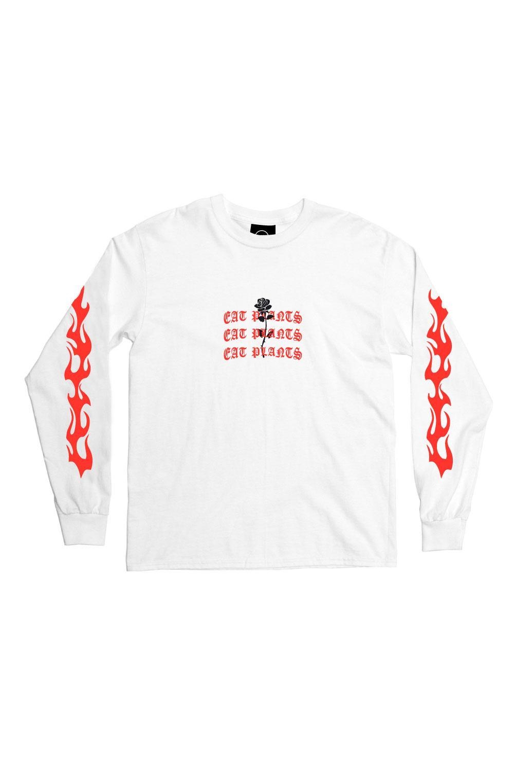 Plant Faced Clothing womens vegan Eat Plants Goth Flames Long Sleeve