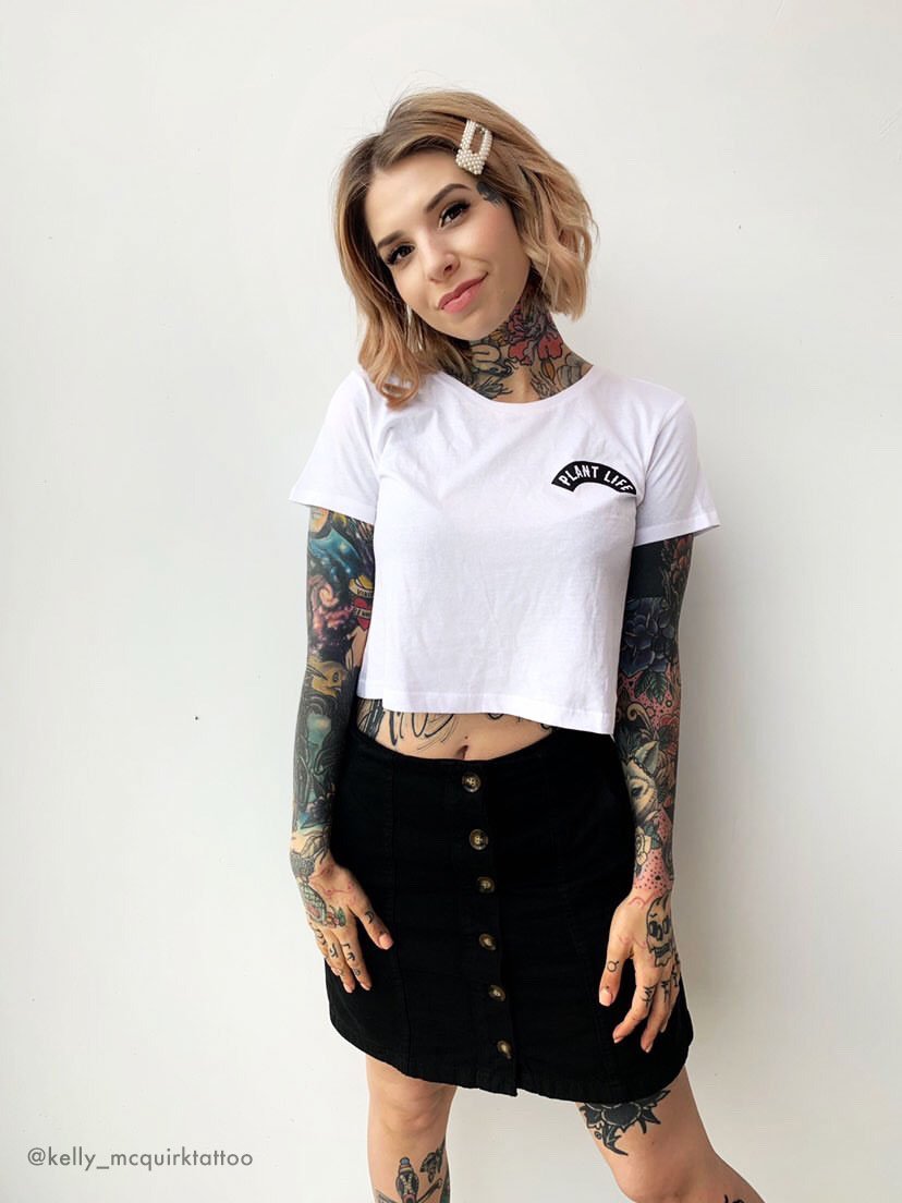 Plant Faced Clothing womens vegan Plant Life Classic White Crop Top