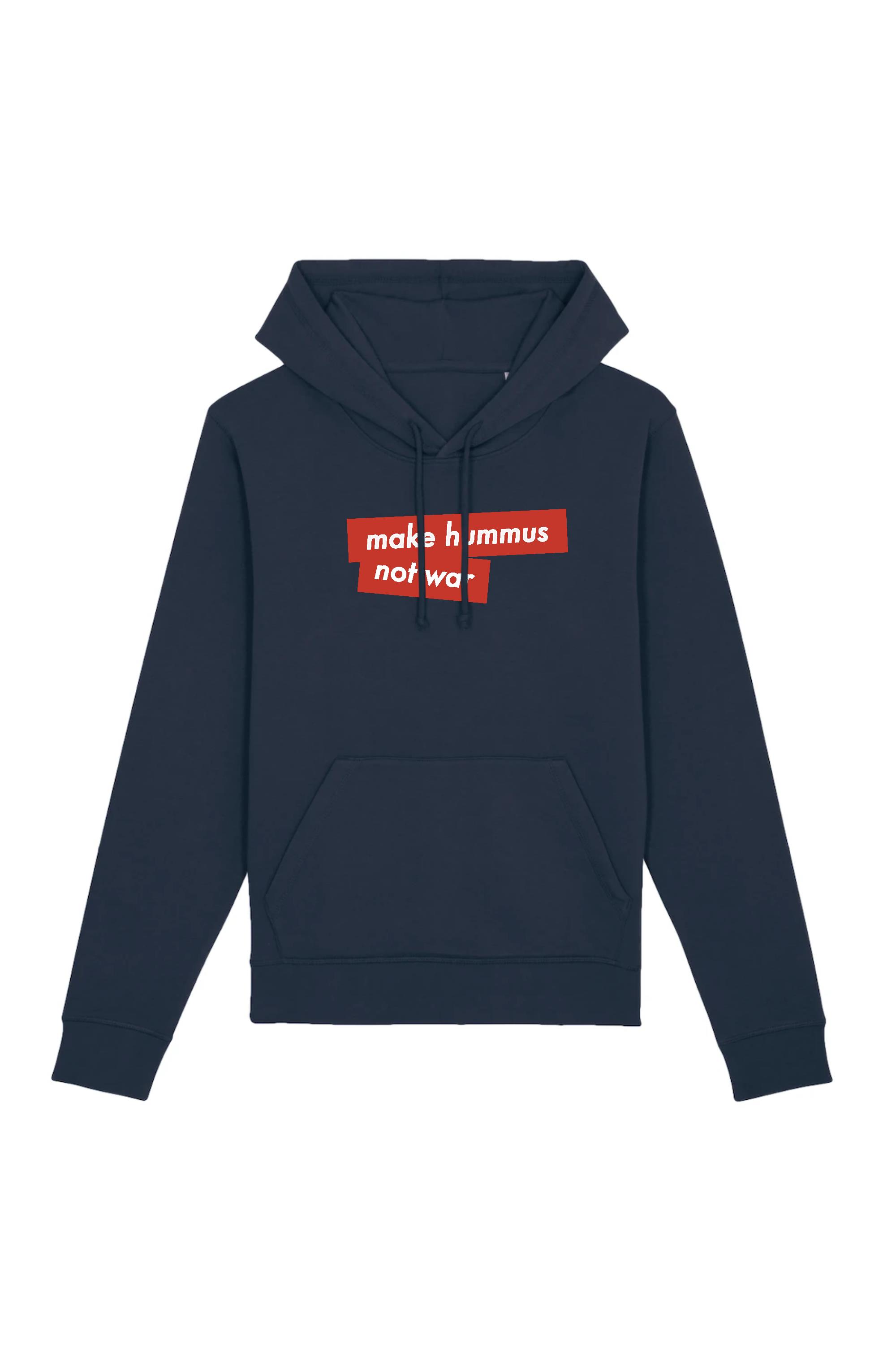Image of Oat Milk Club dames vegan Make Hummus Not War - Hoodie Navy