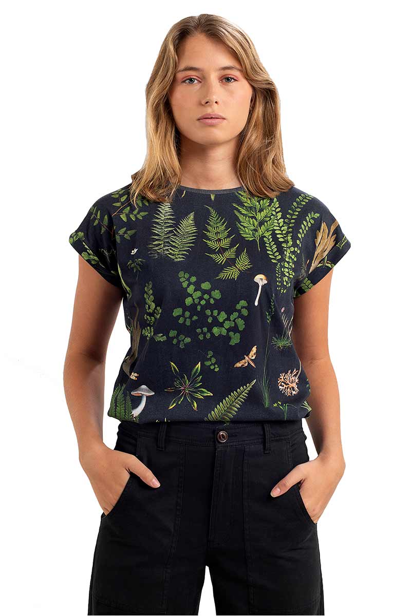 DEDICATED womens vegan T-Shirt Visby Secret Garden