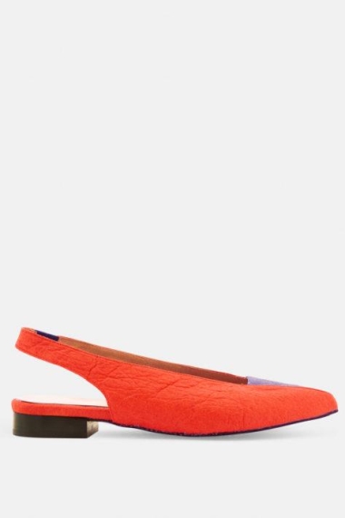 Momoc Damen vegan Sandale Ananas Bicolor Rot